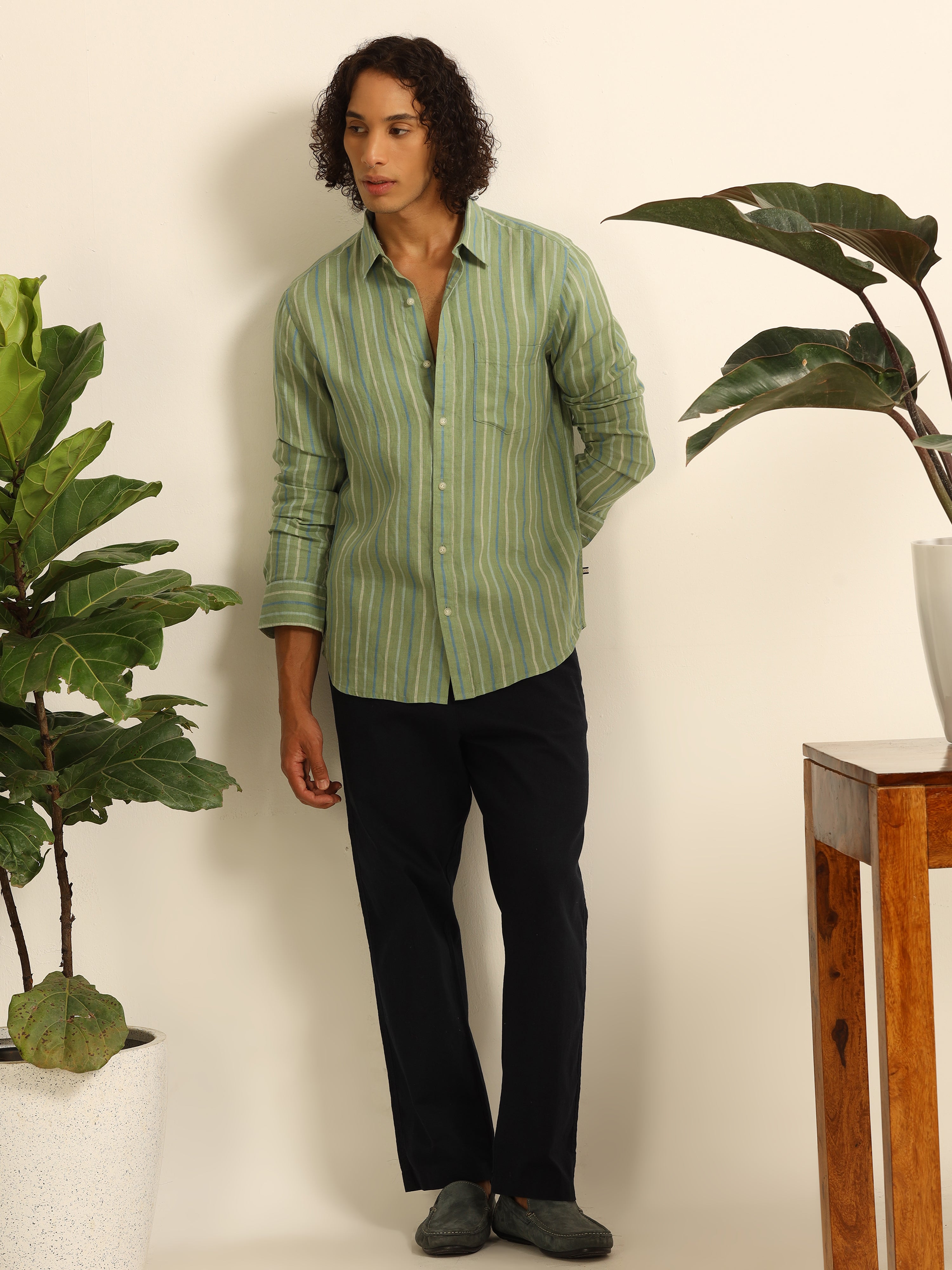 Stripe Daze 100% linen shirt