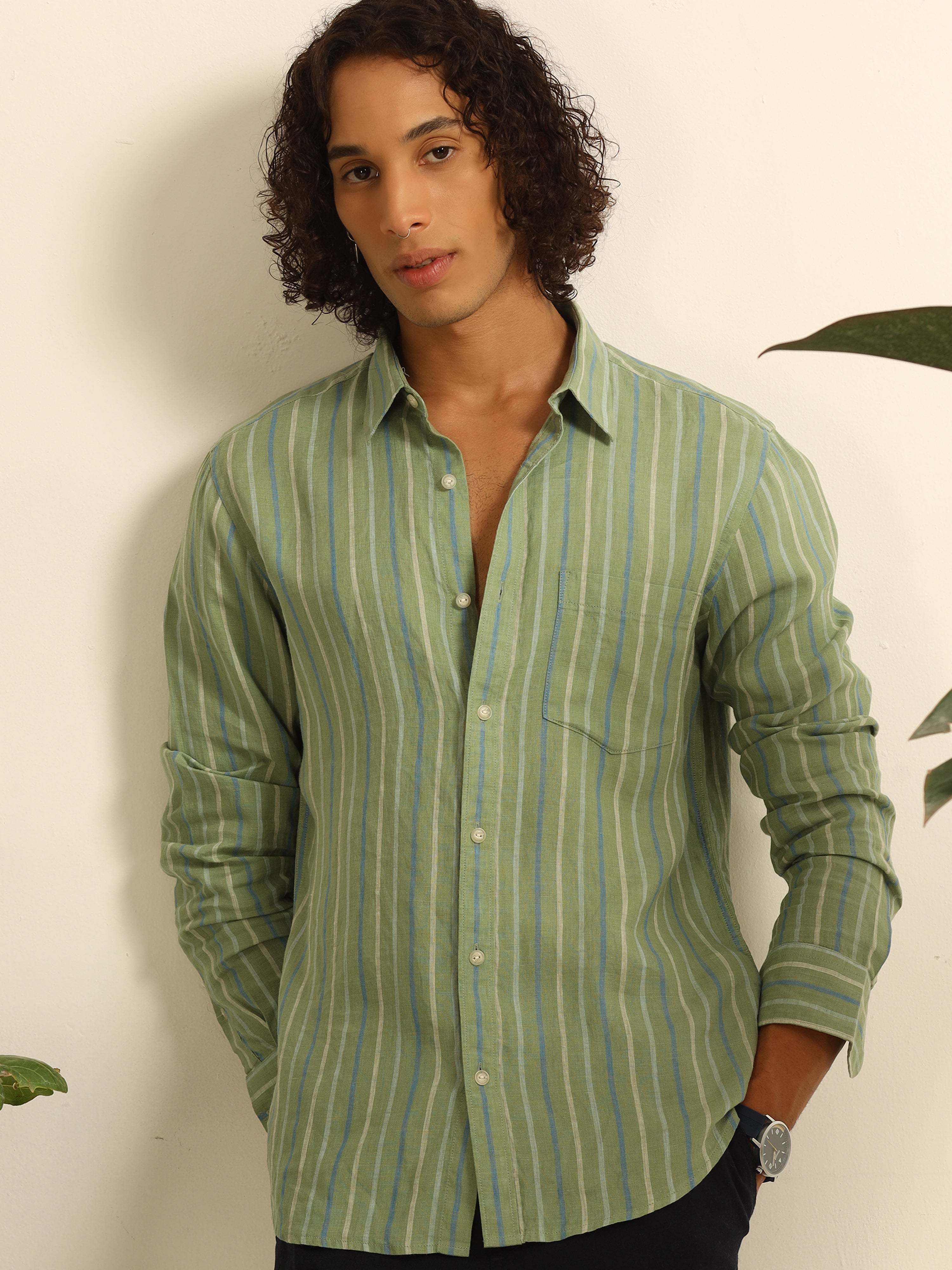 Stripe Daze 100% linen shirt