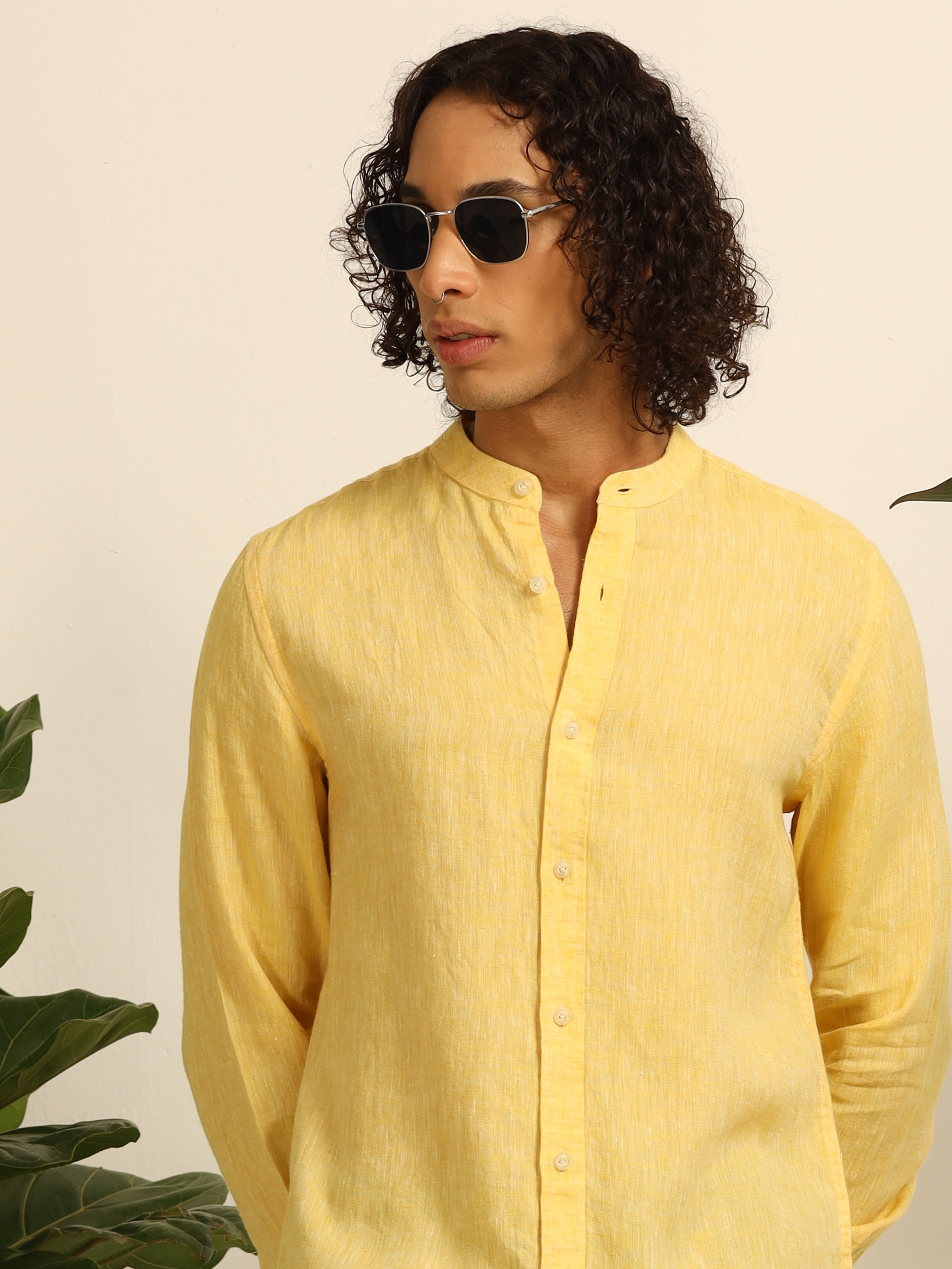 Golden Gleam 55% linen shirt