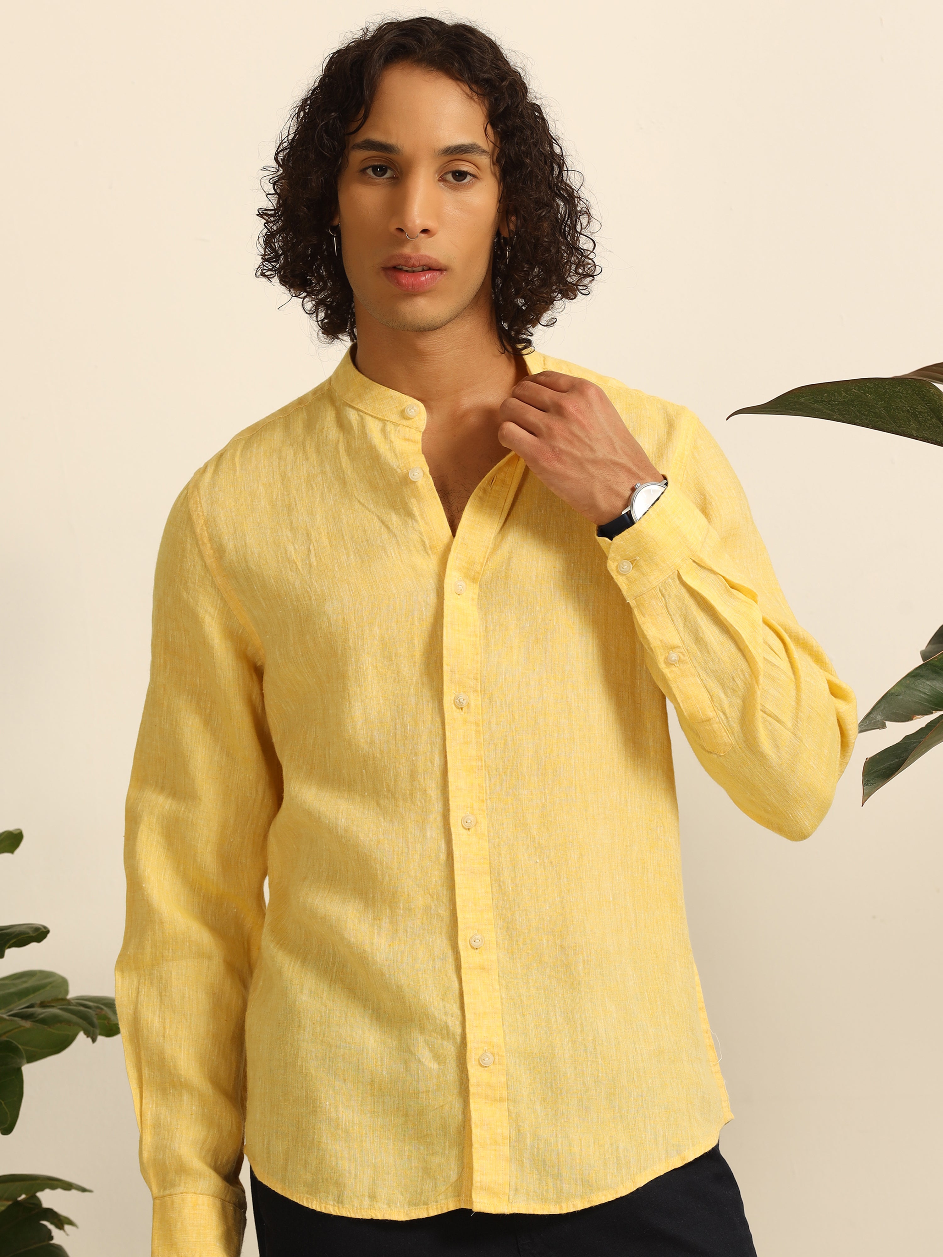 Golden Gleam 55% linen shirt