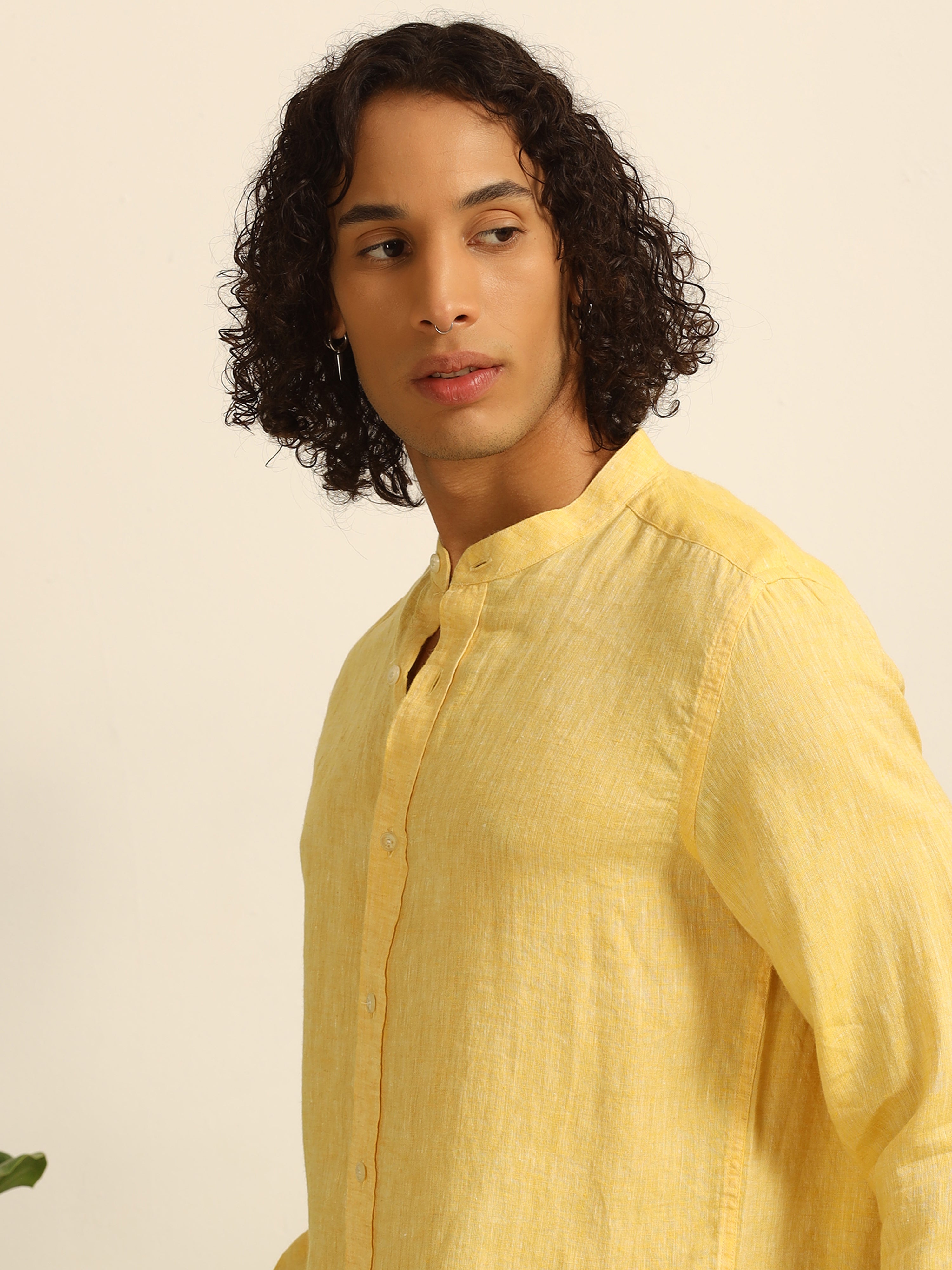 Golden Gleam 55% linen shirt