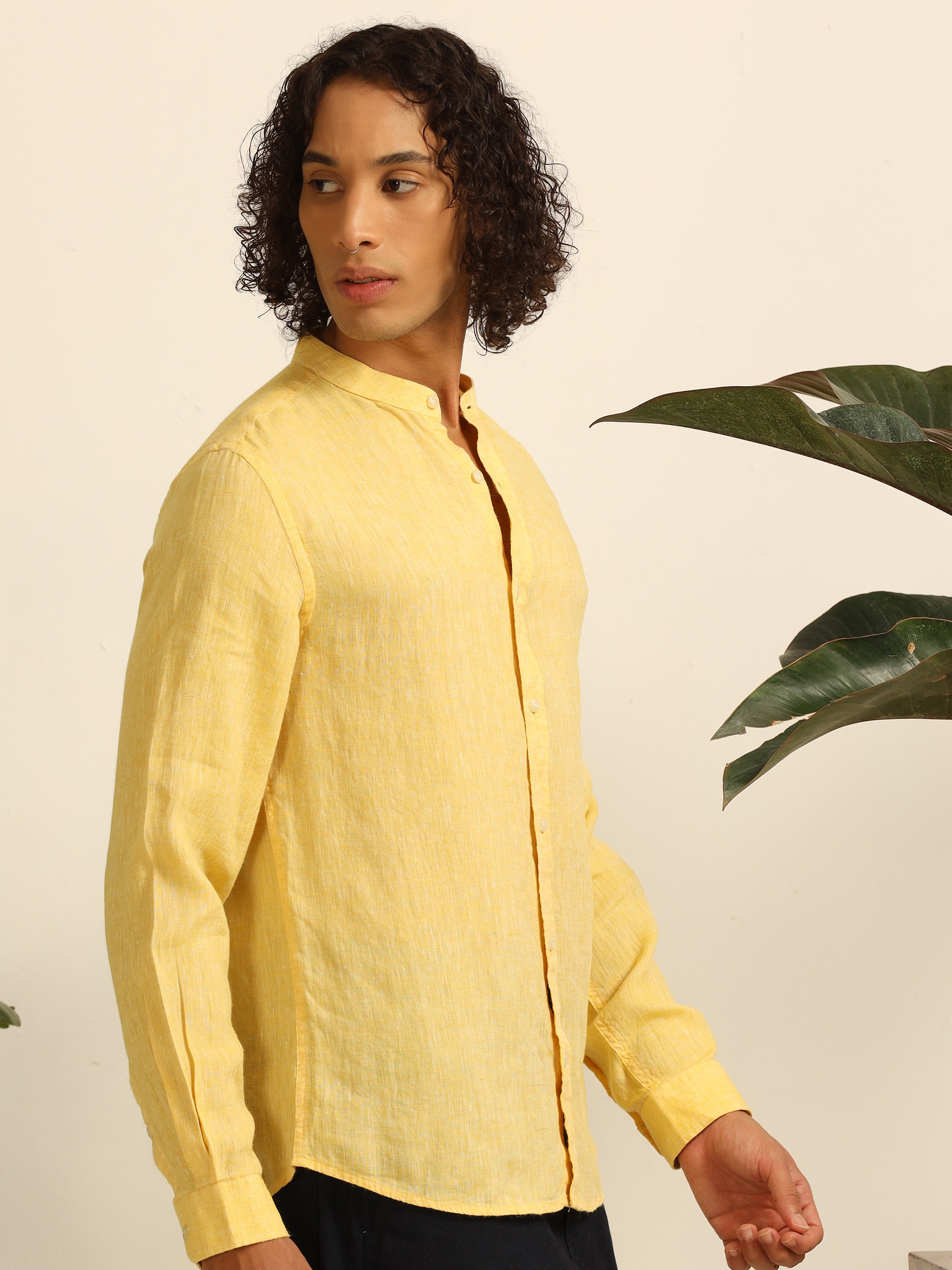 Golden Gleam 55% linen shirt