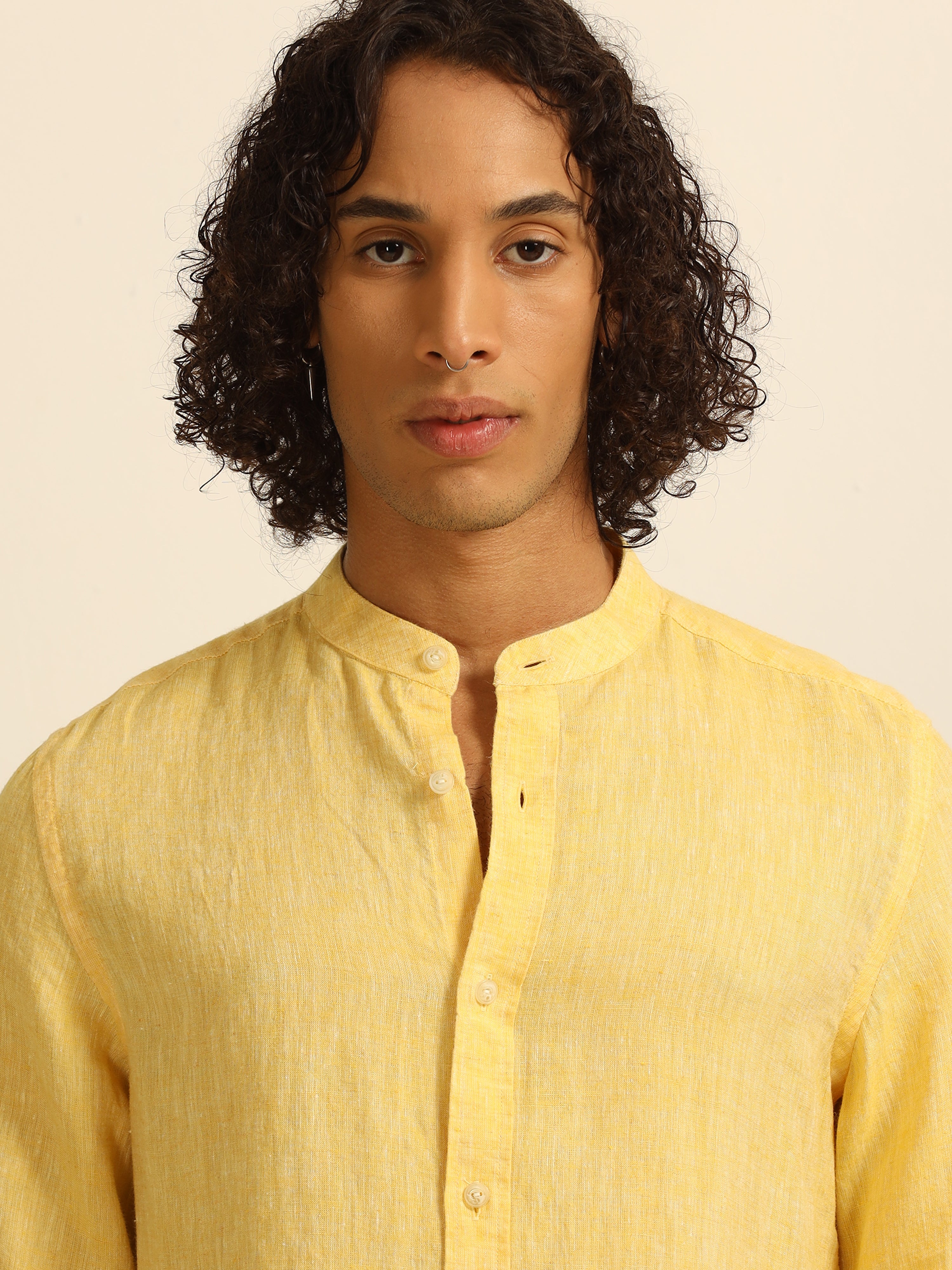 Golden Gleam 55% linen shirt