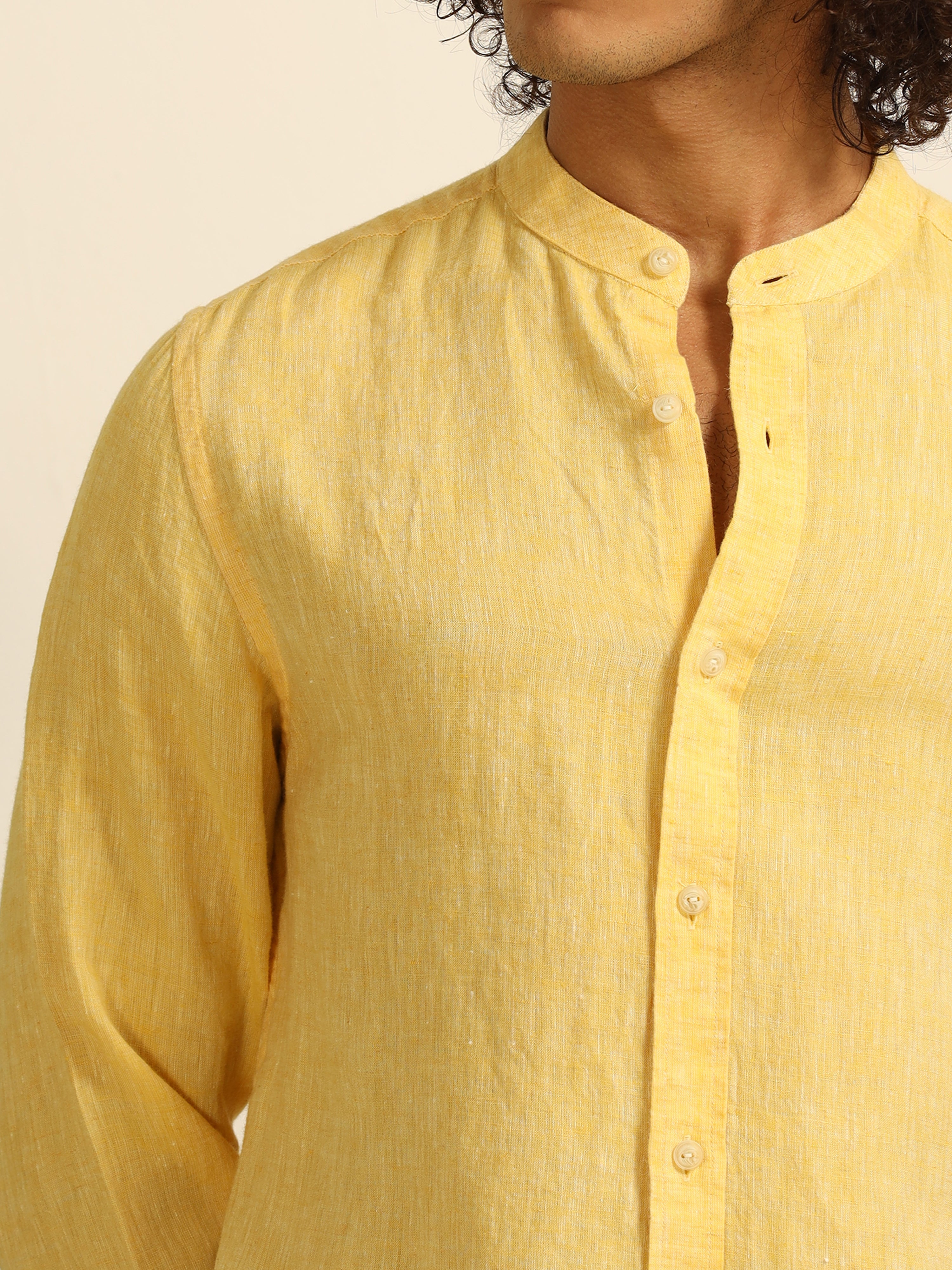 Golden Gleam 55% linen shirt