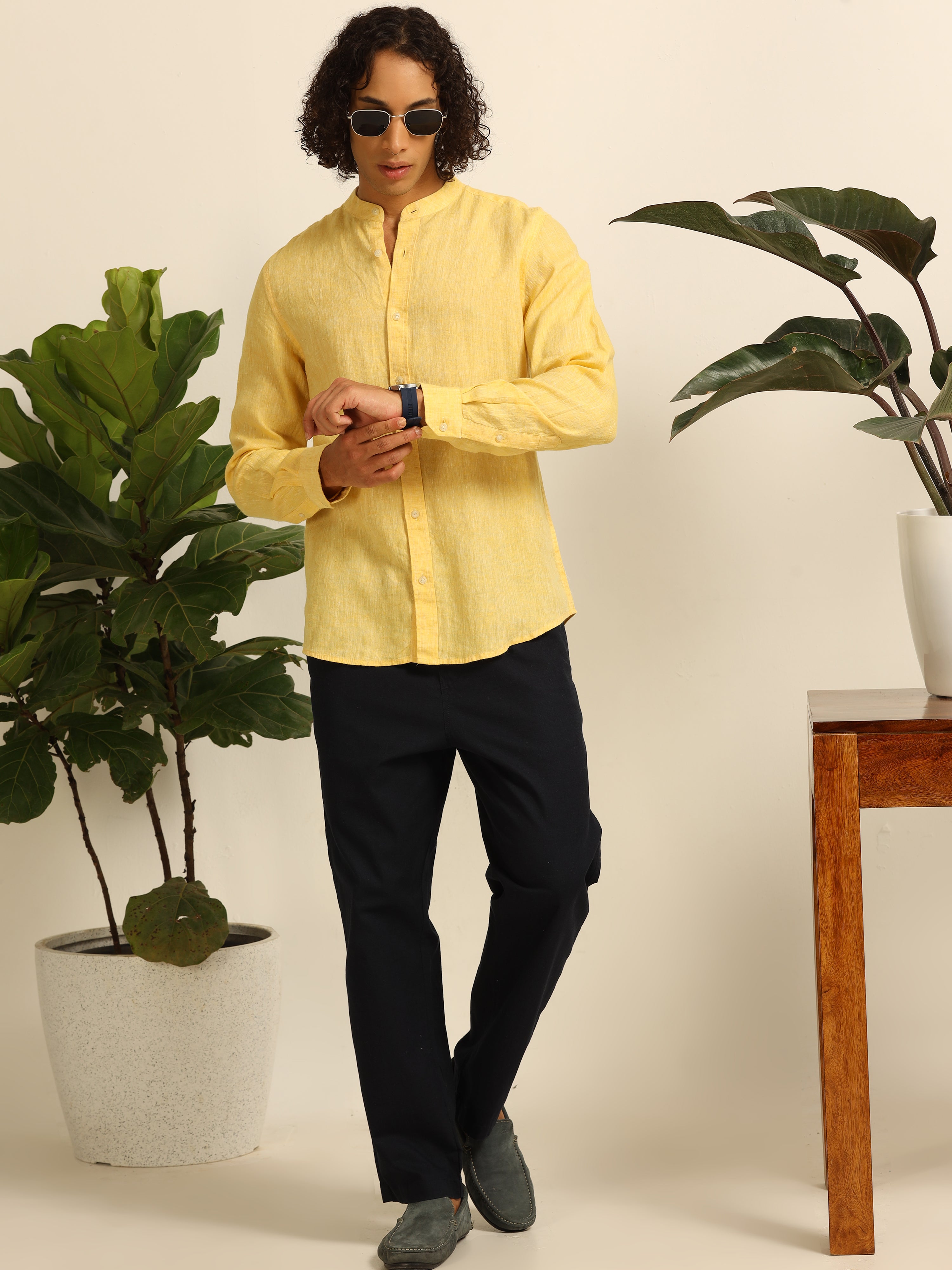 Golden Gleam 55% linen shirt