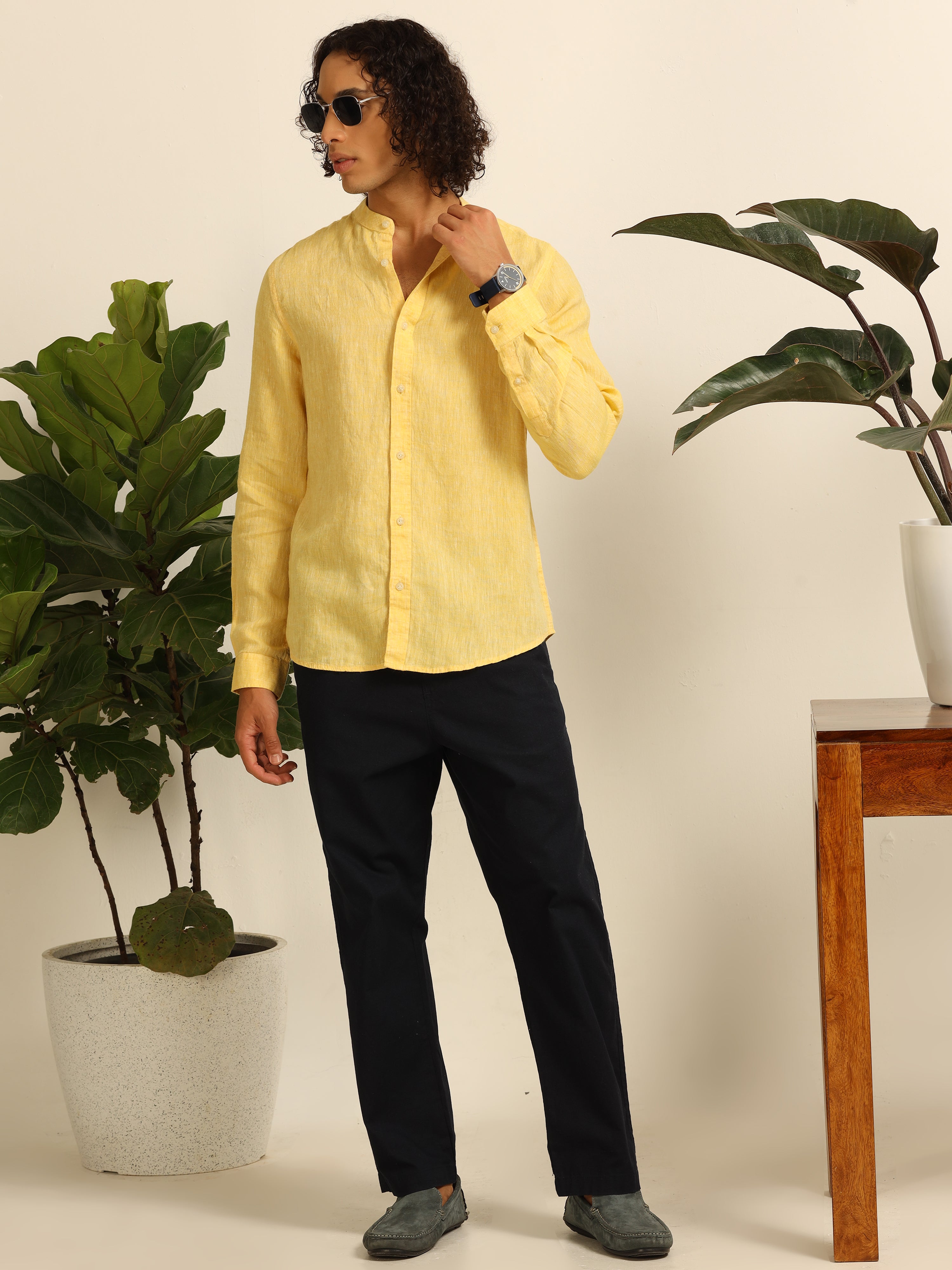 Golden Gleam 55% linen shirt