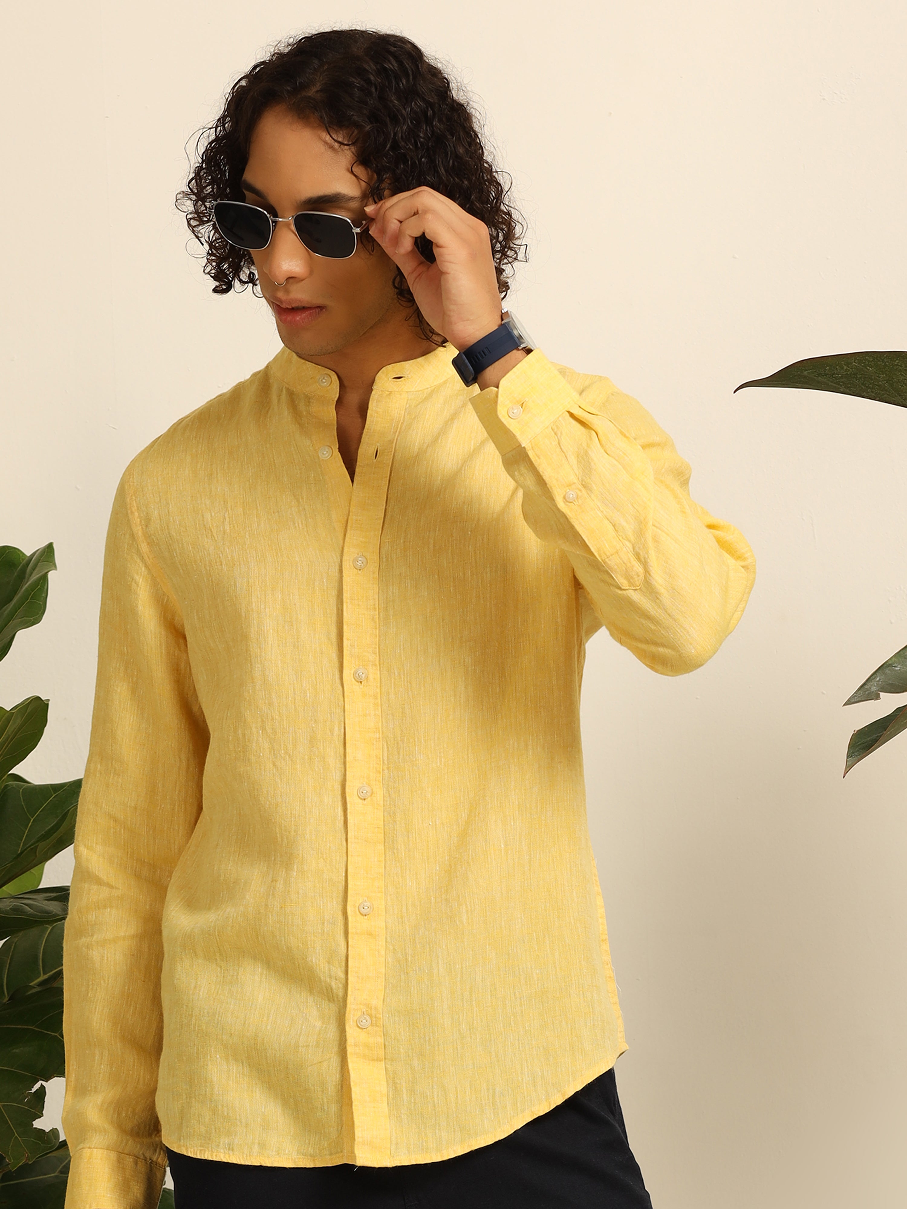 Golden Gleam 55% linen shirt