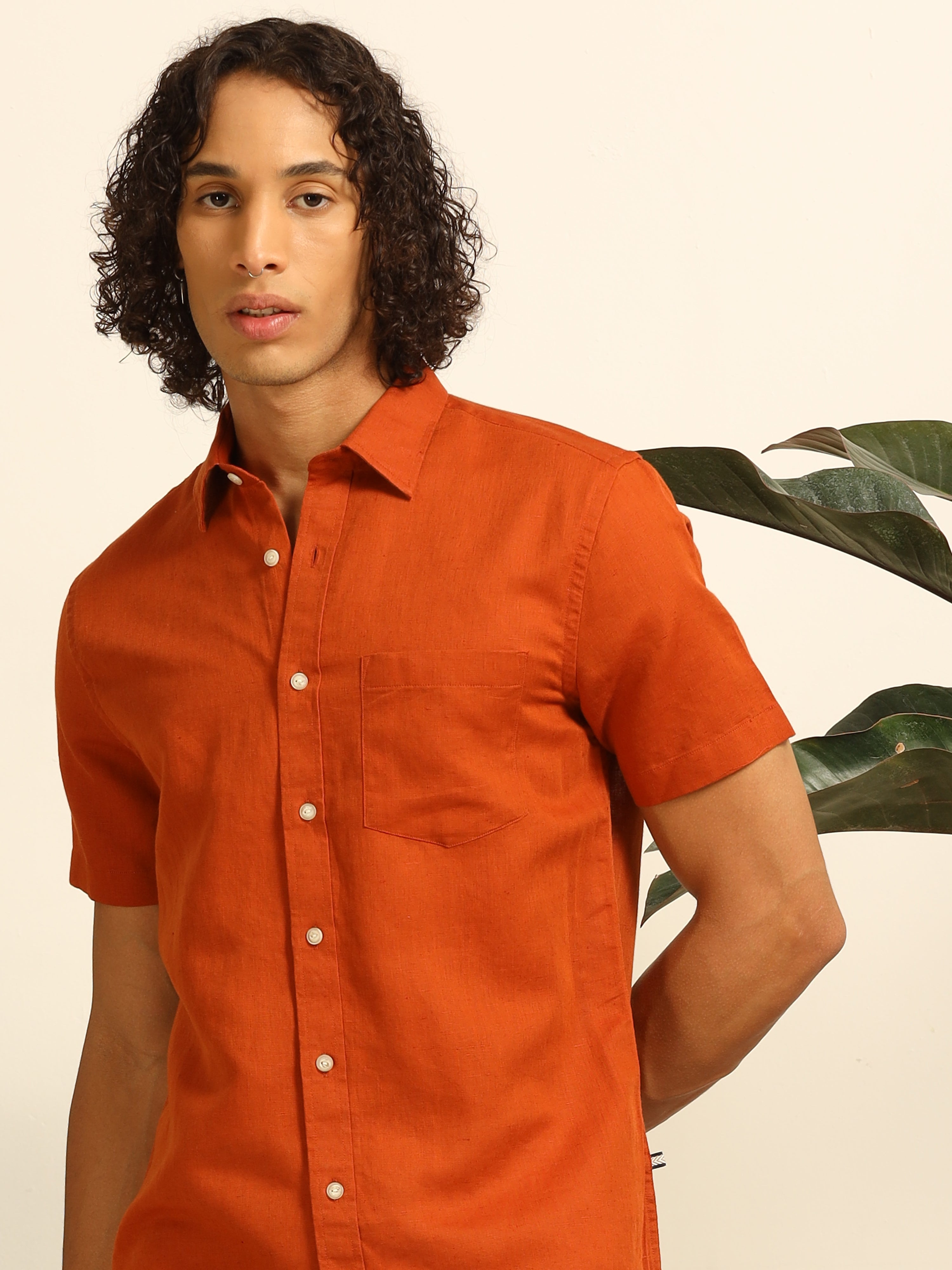 Rusty Sunset 55% linen shirt