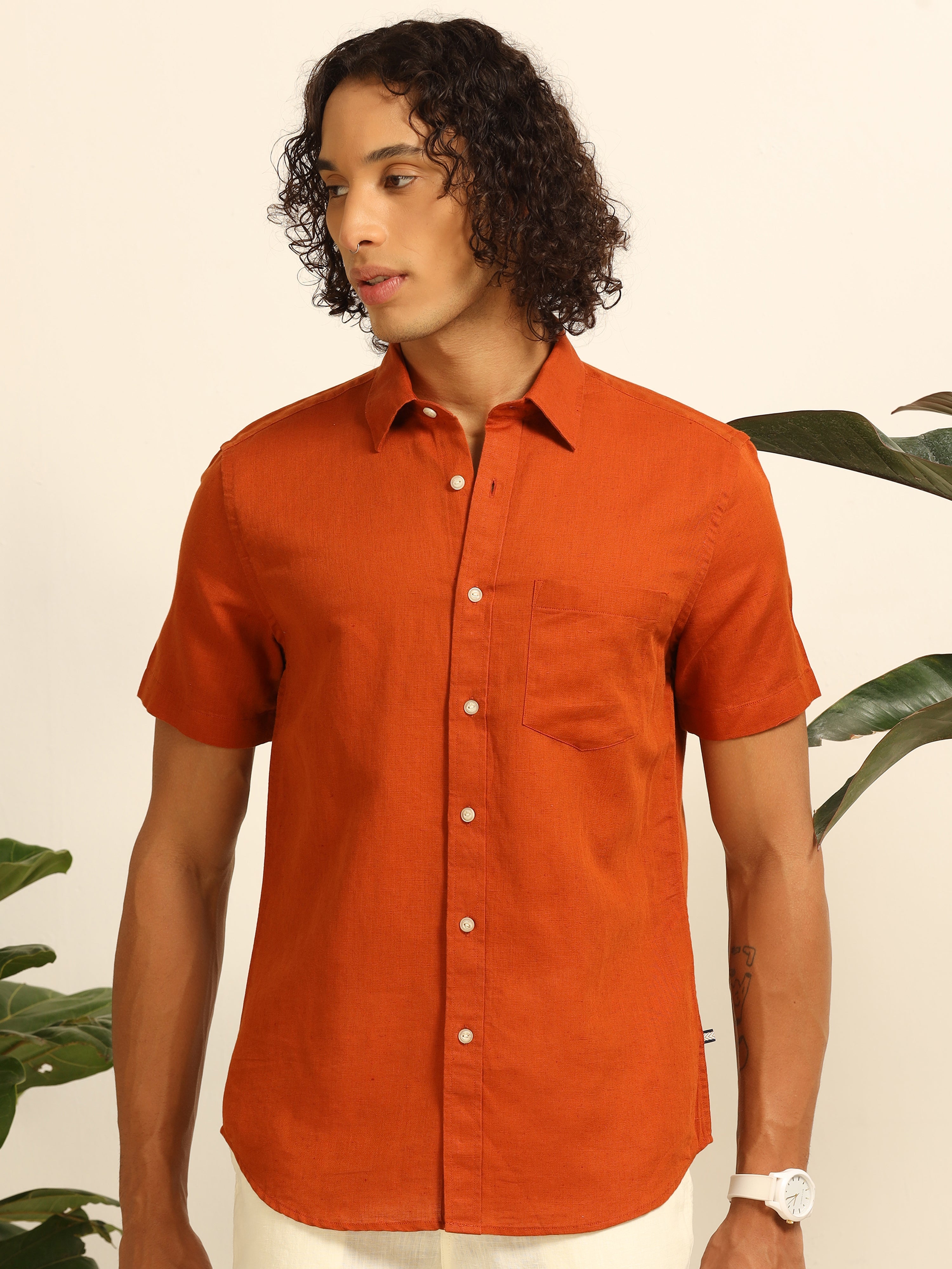 Rusty Sunset 55% linen shirt