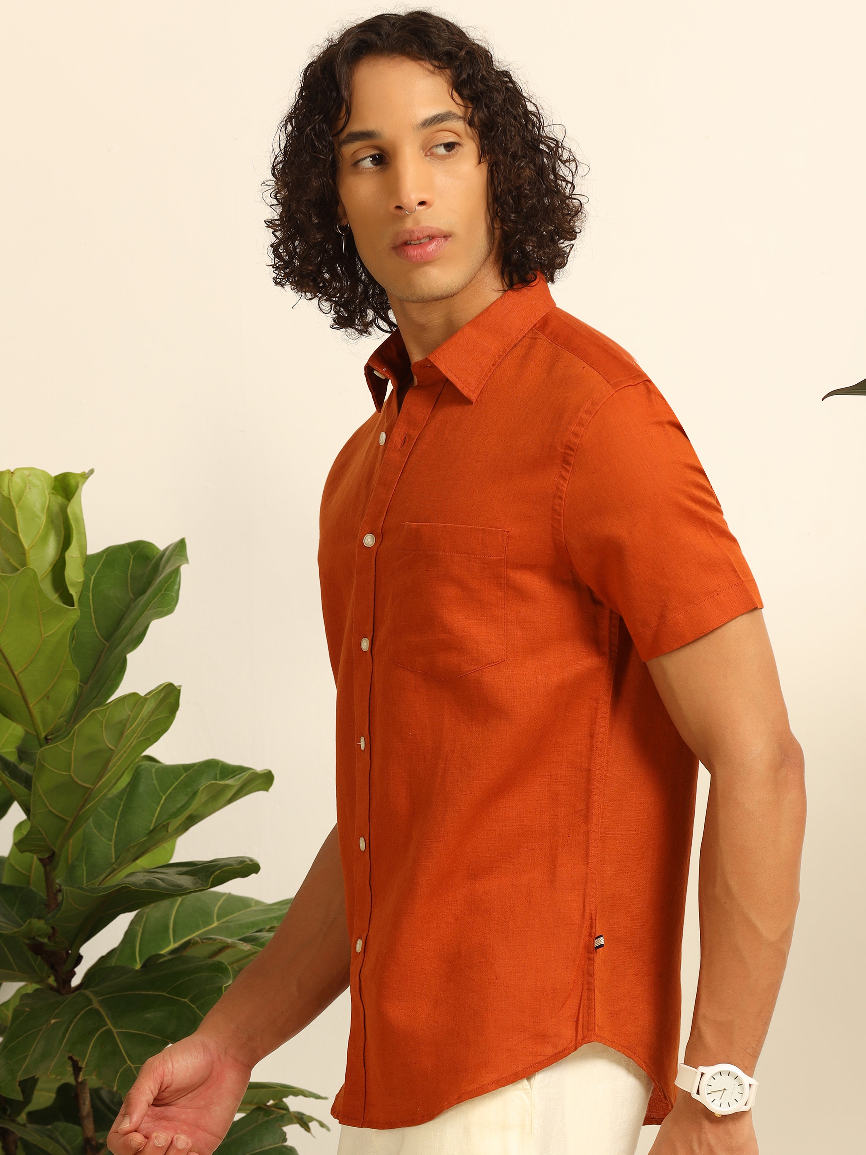 Rusty Sunset 55% linen shirt