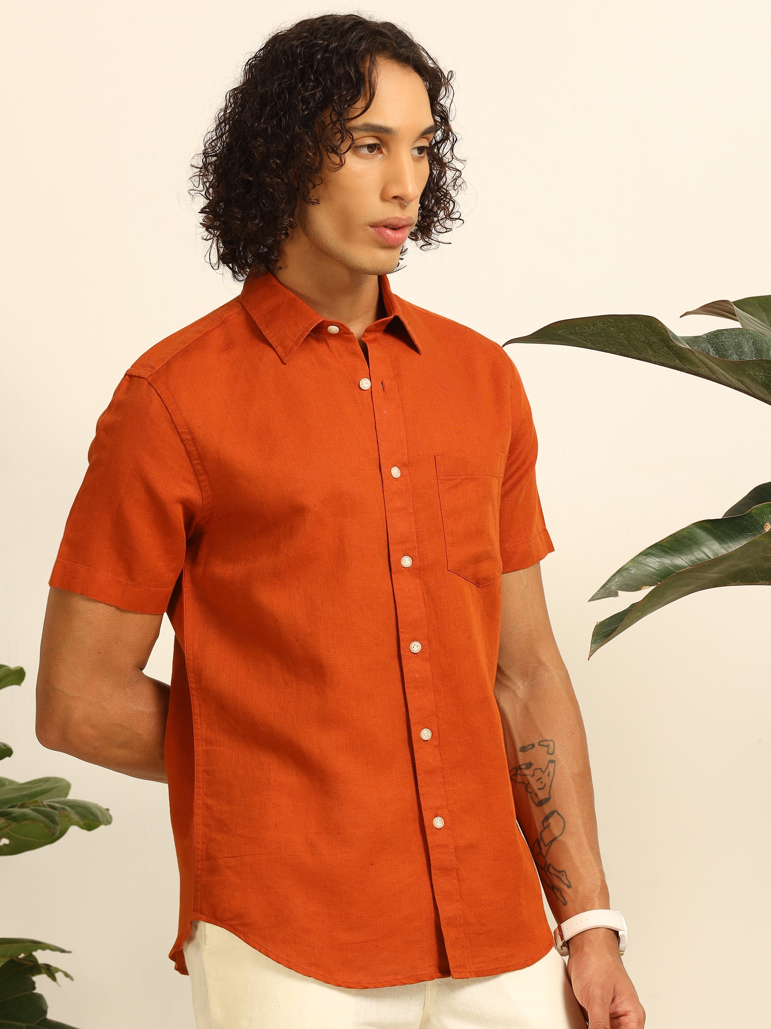 Rusty Sunset 55% linen shirt