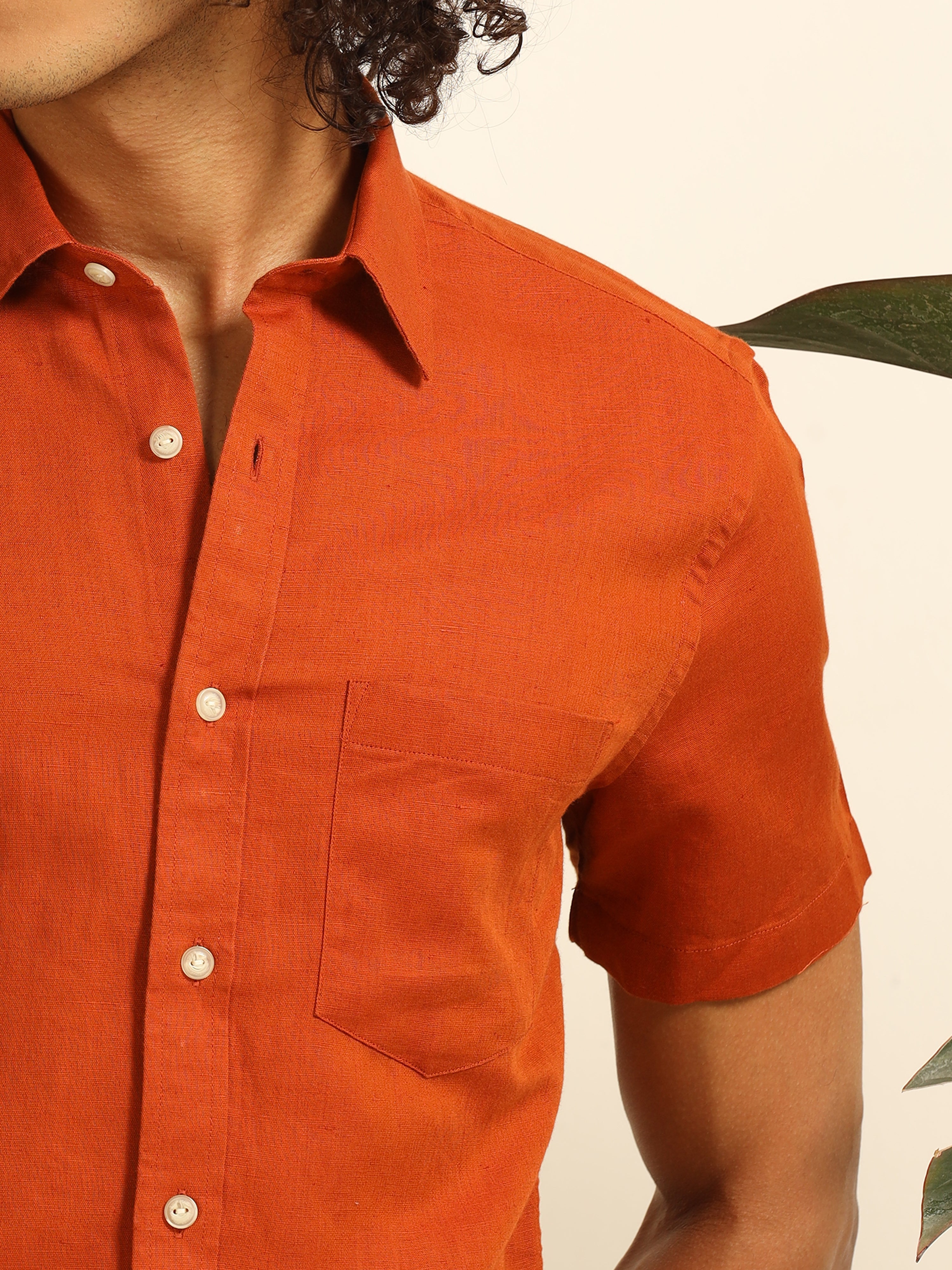 Rusty Sunset 55% linen shirt