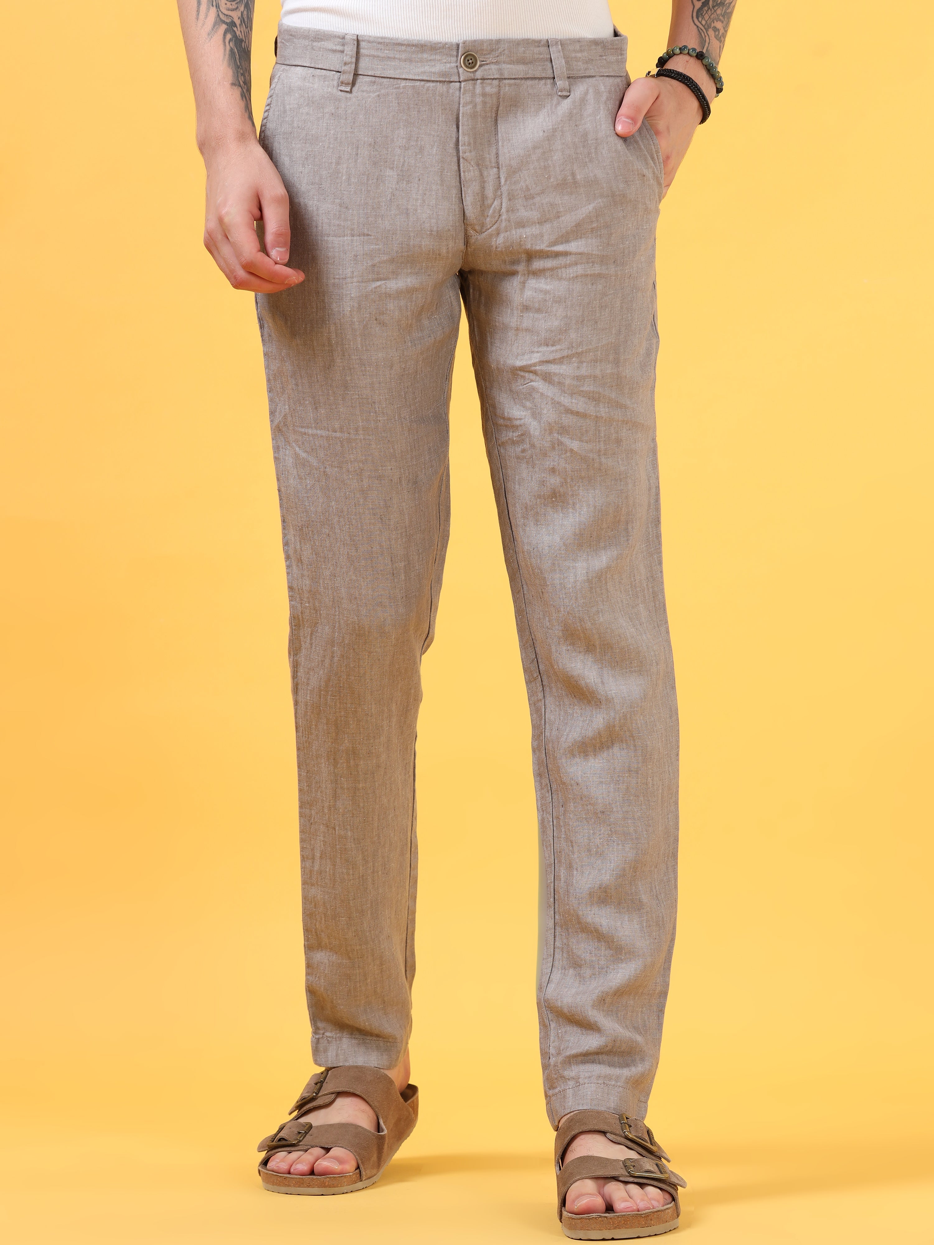 Khaki Linen Pant