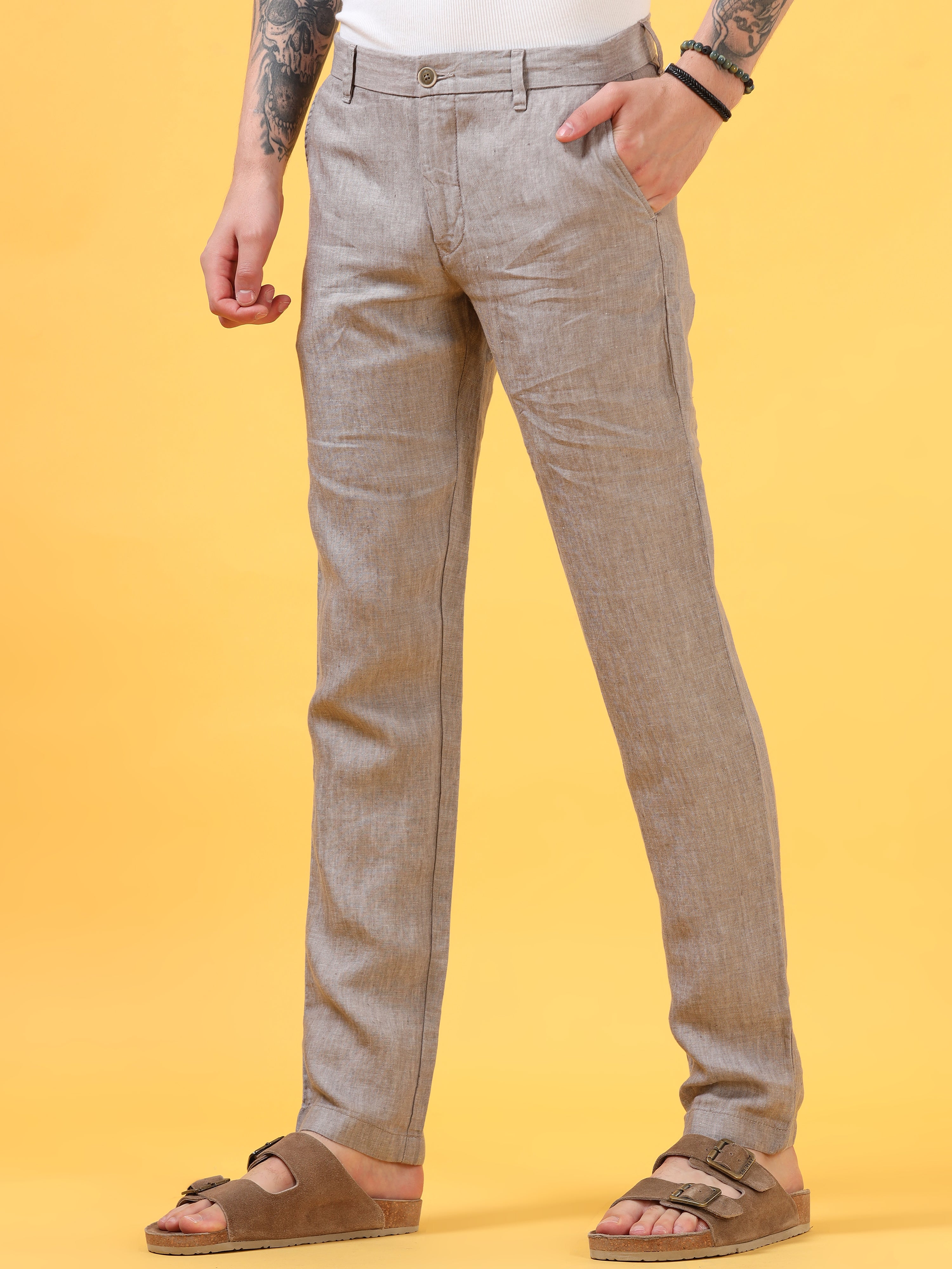 Khaki Linen Pant