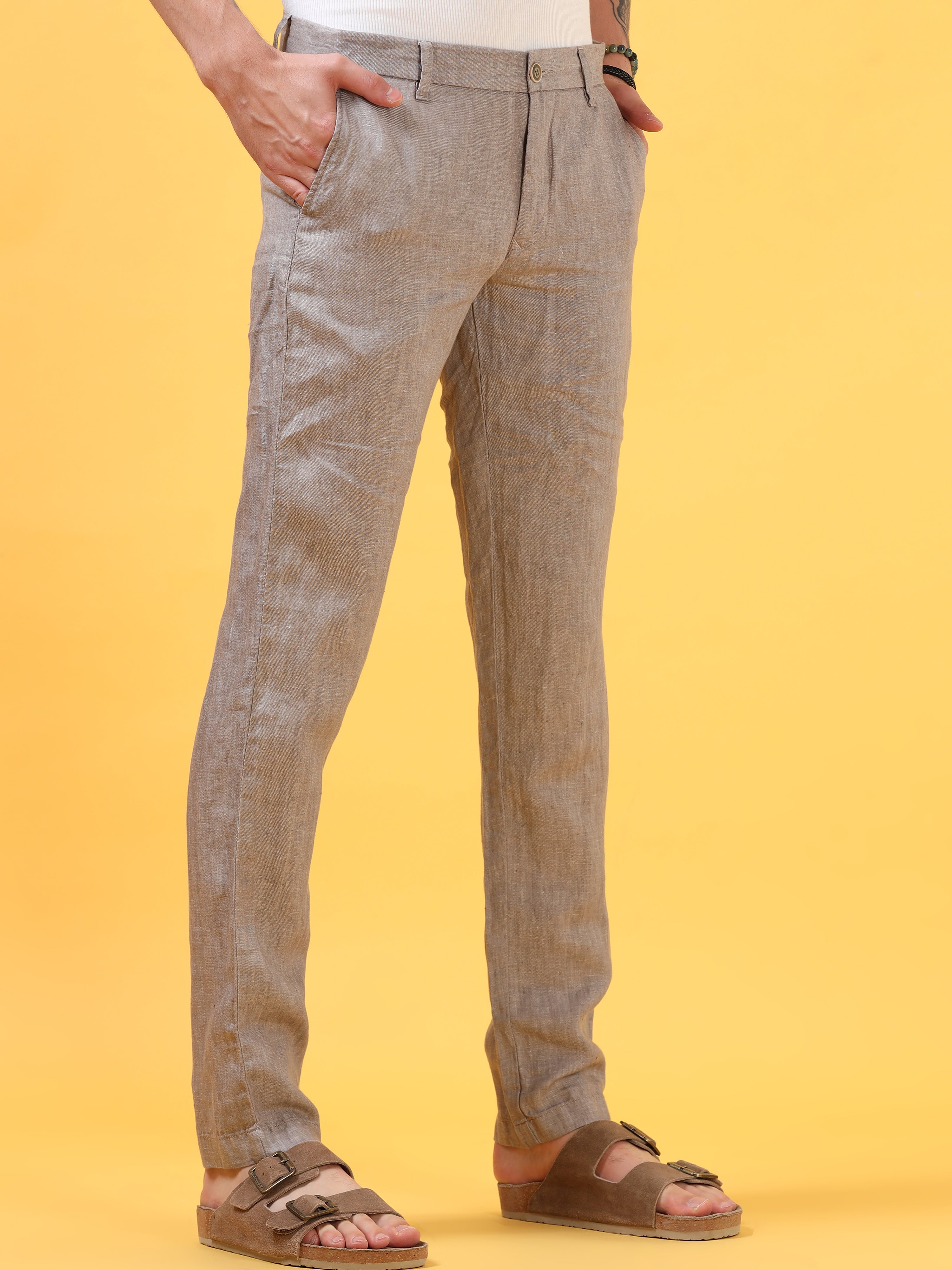 Khaki Linen Pant