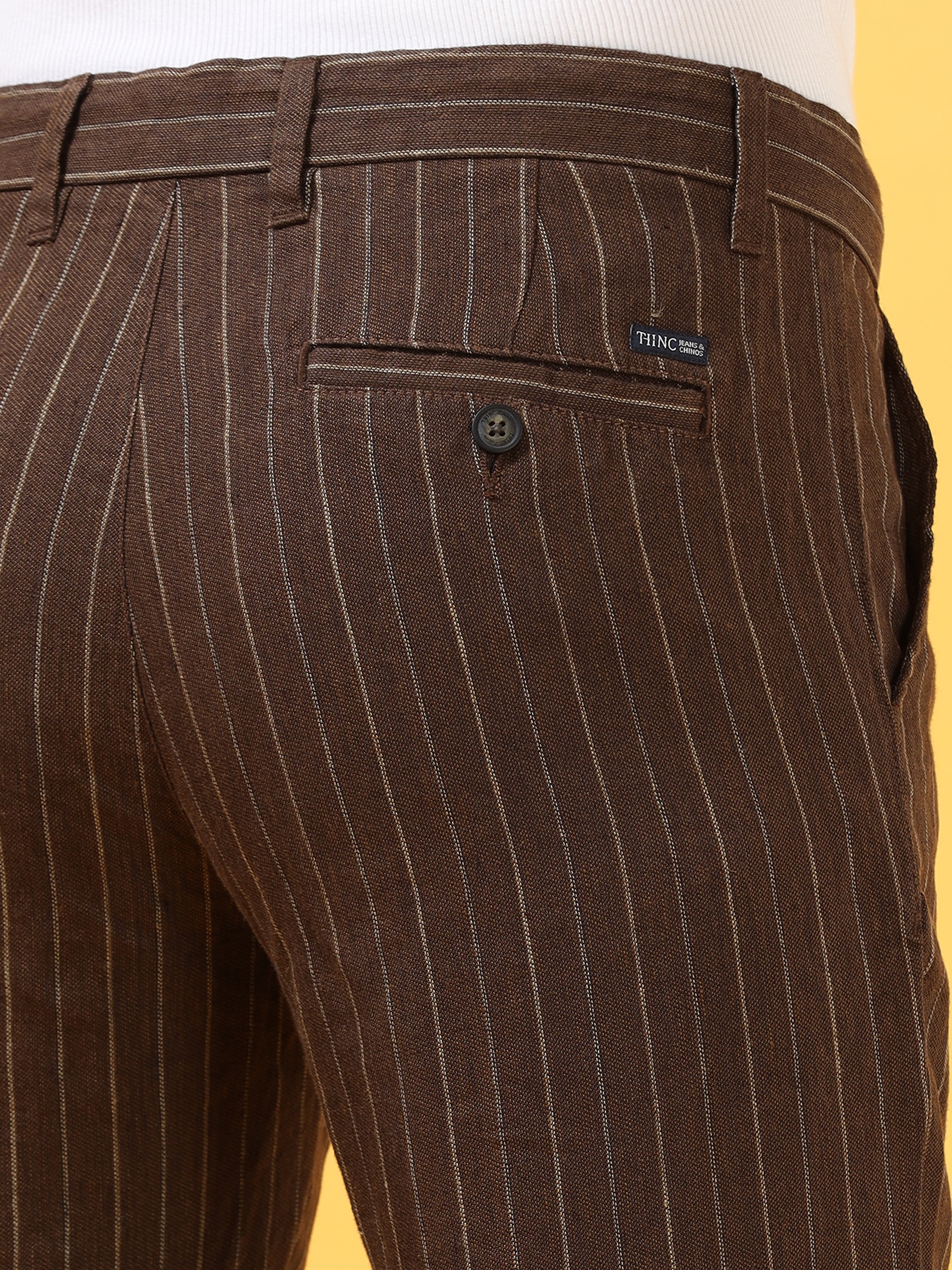 Solid Brown Linen Pants