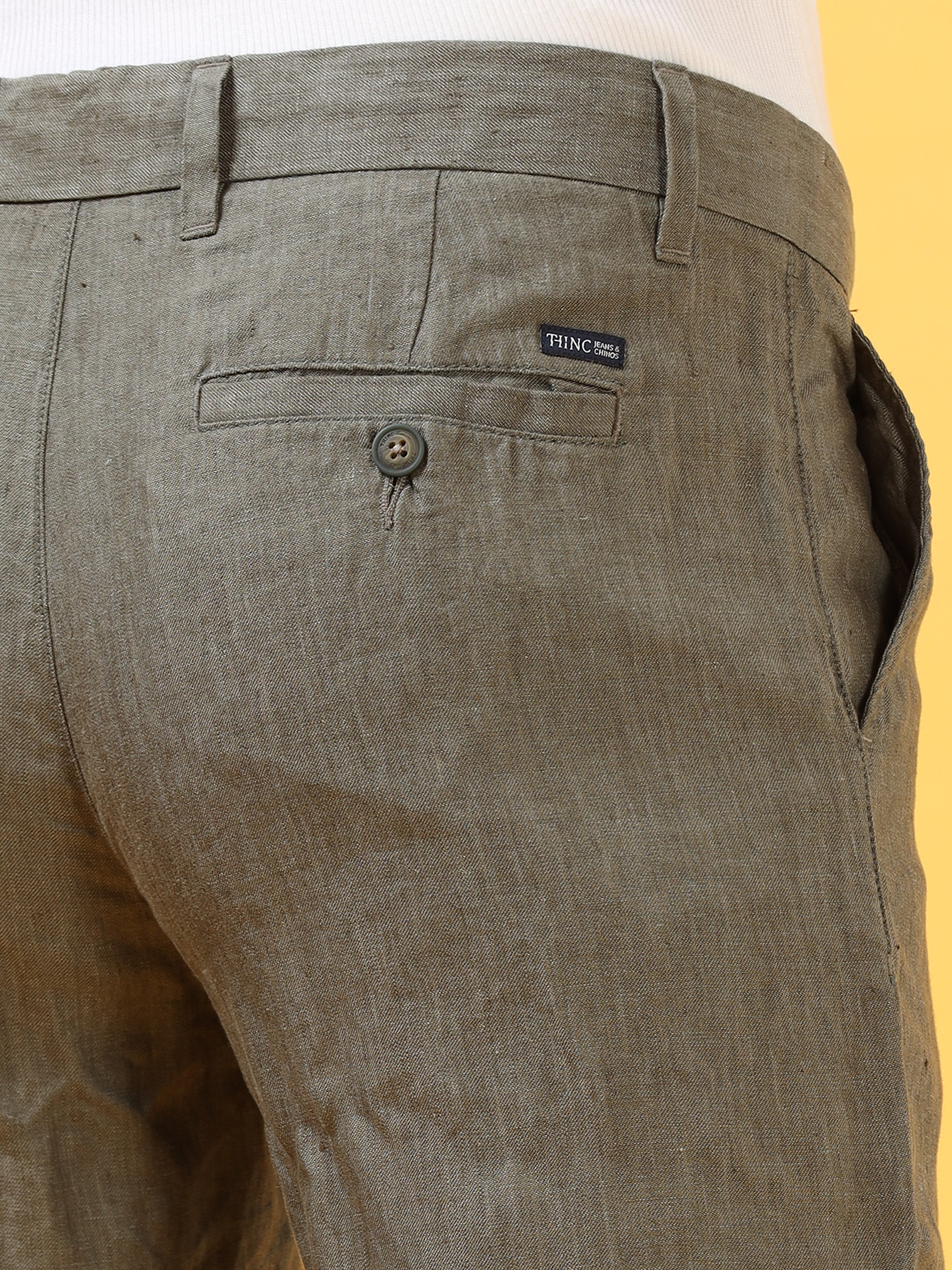 Olive Green Linen Pant