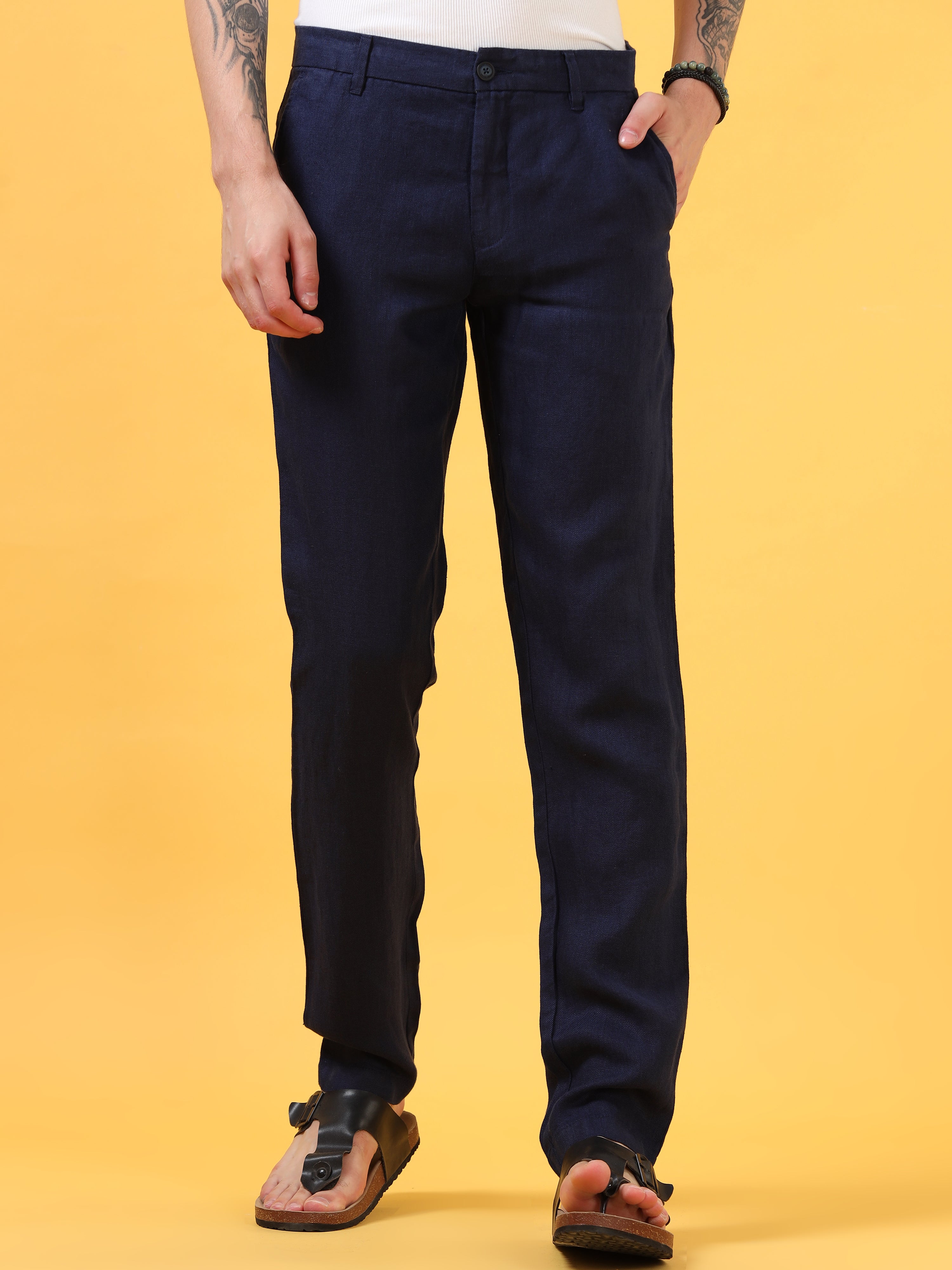 Deep Navy Linen Pant