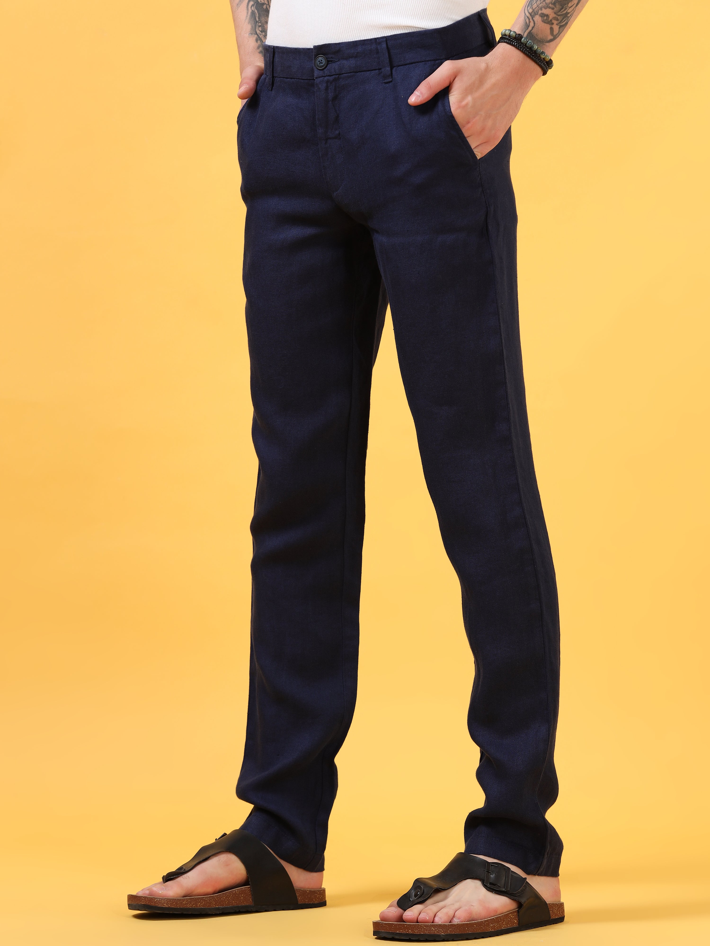 Deep Navy Linen Pant