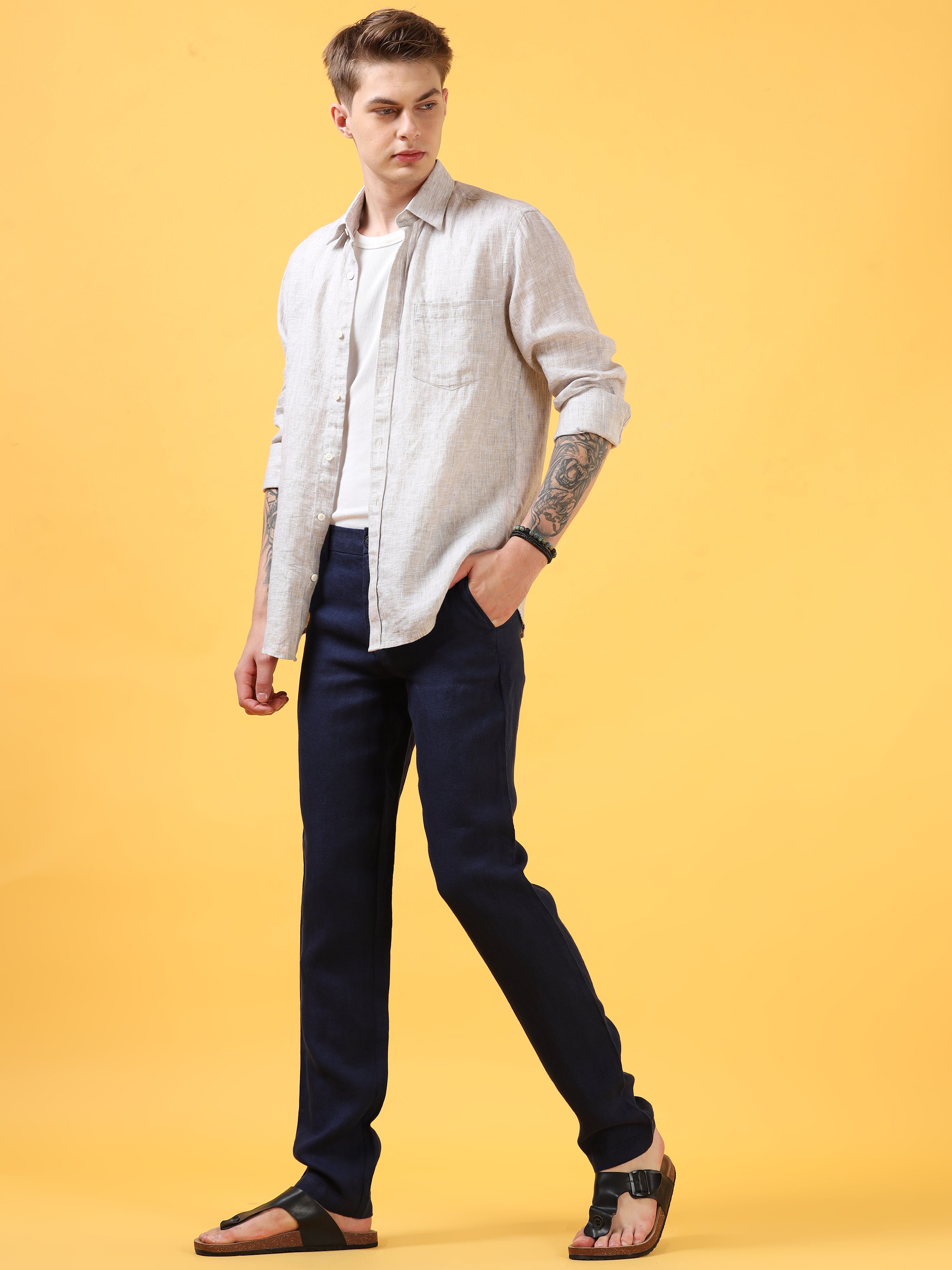 Deep Navy Linen Pant