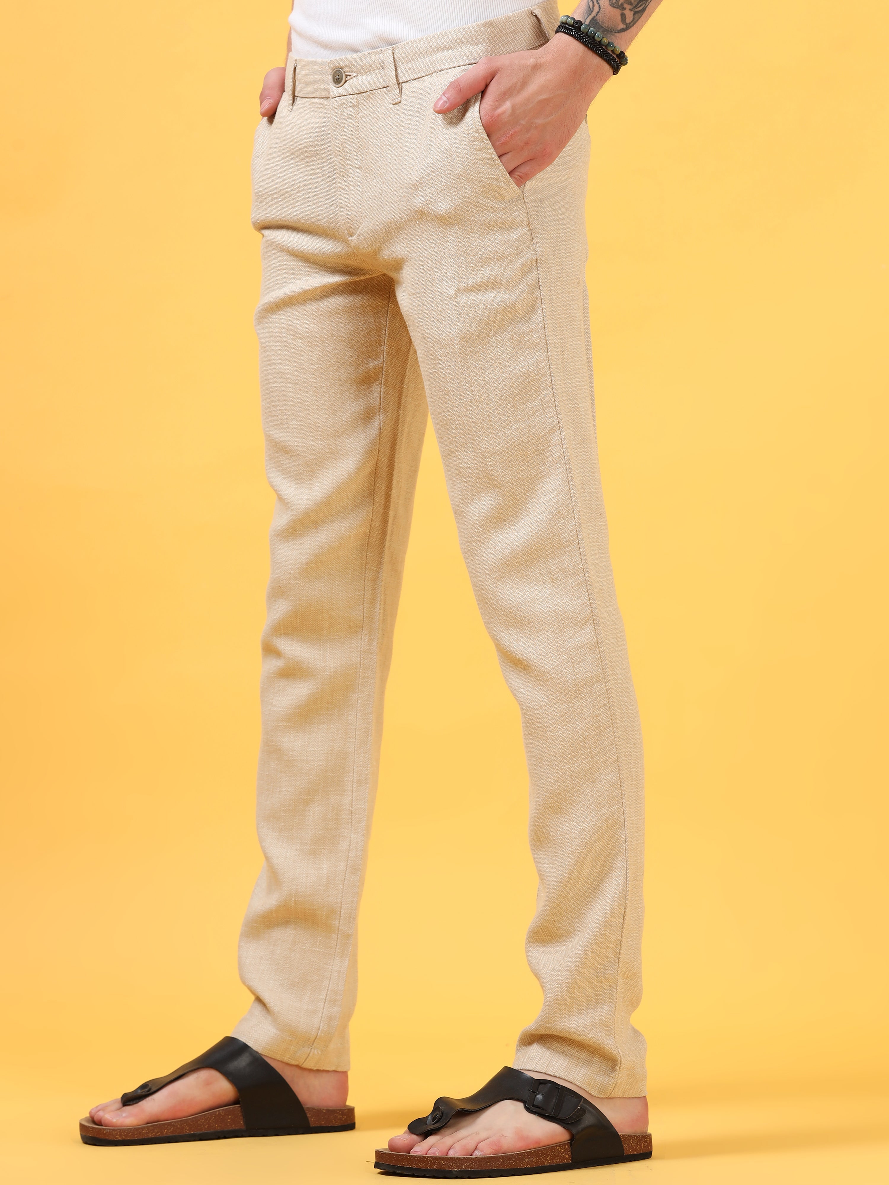 Warm Beige Linen Pant