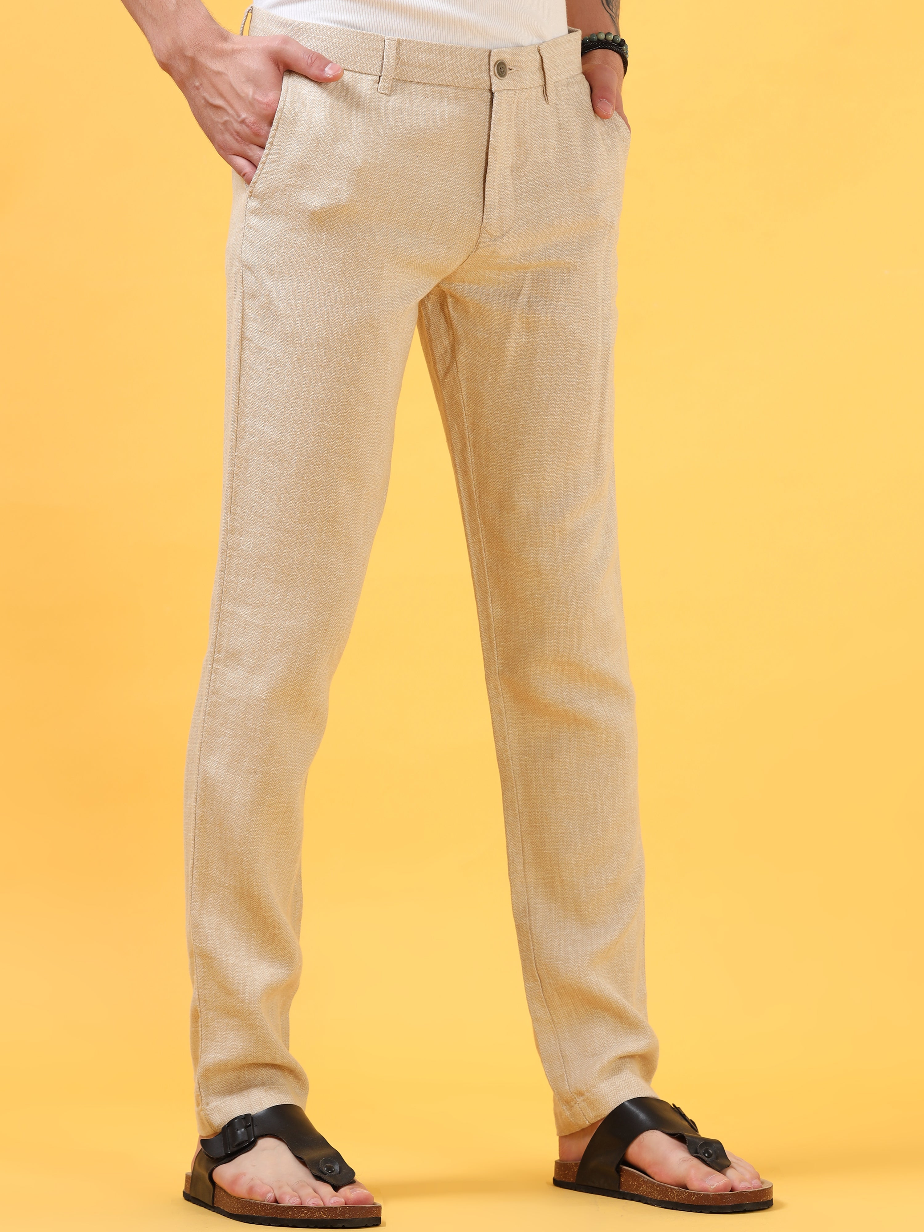 Warm Beige Linen Pant