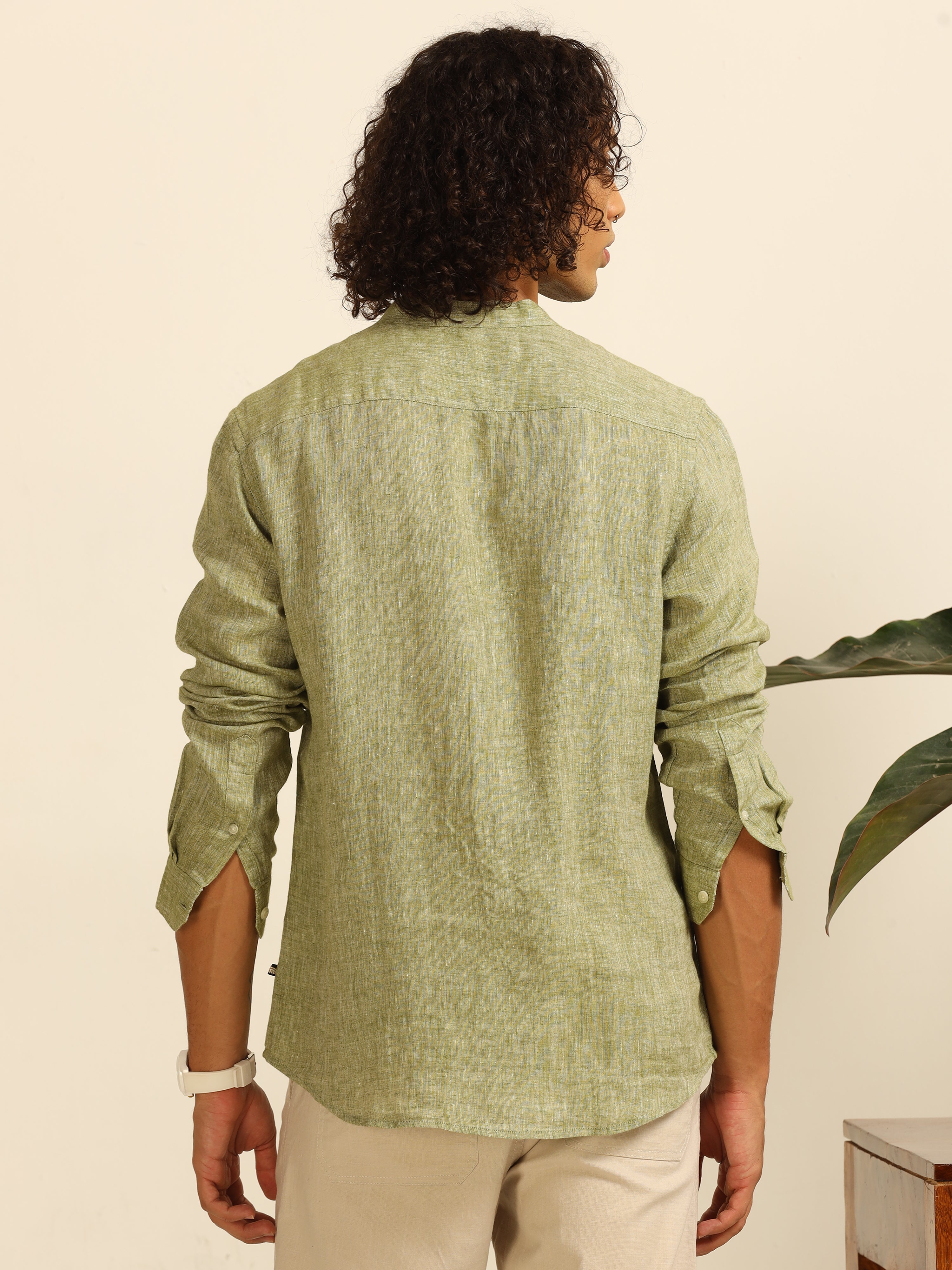 Sage essence 55% linen shirt