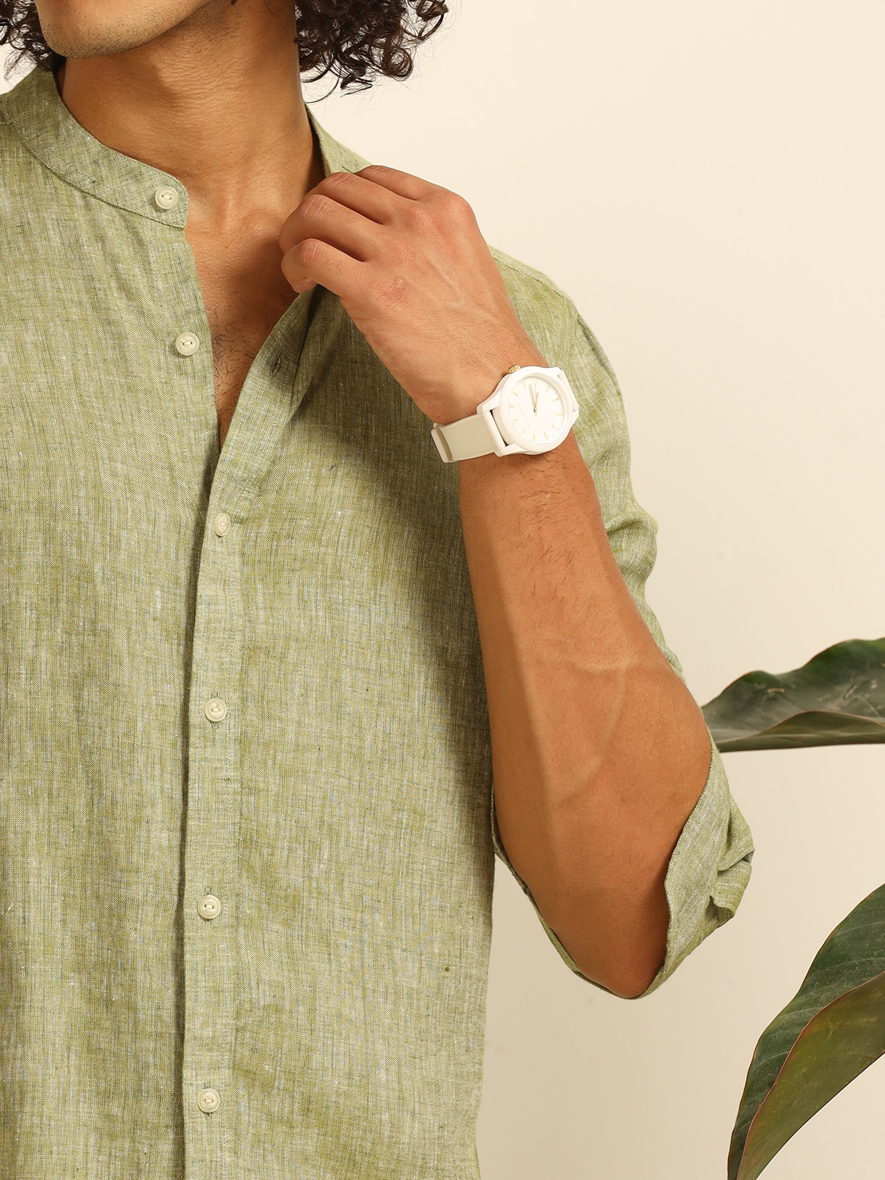 Sage essence 55% linen shirt