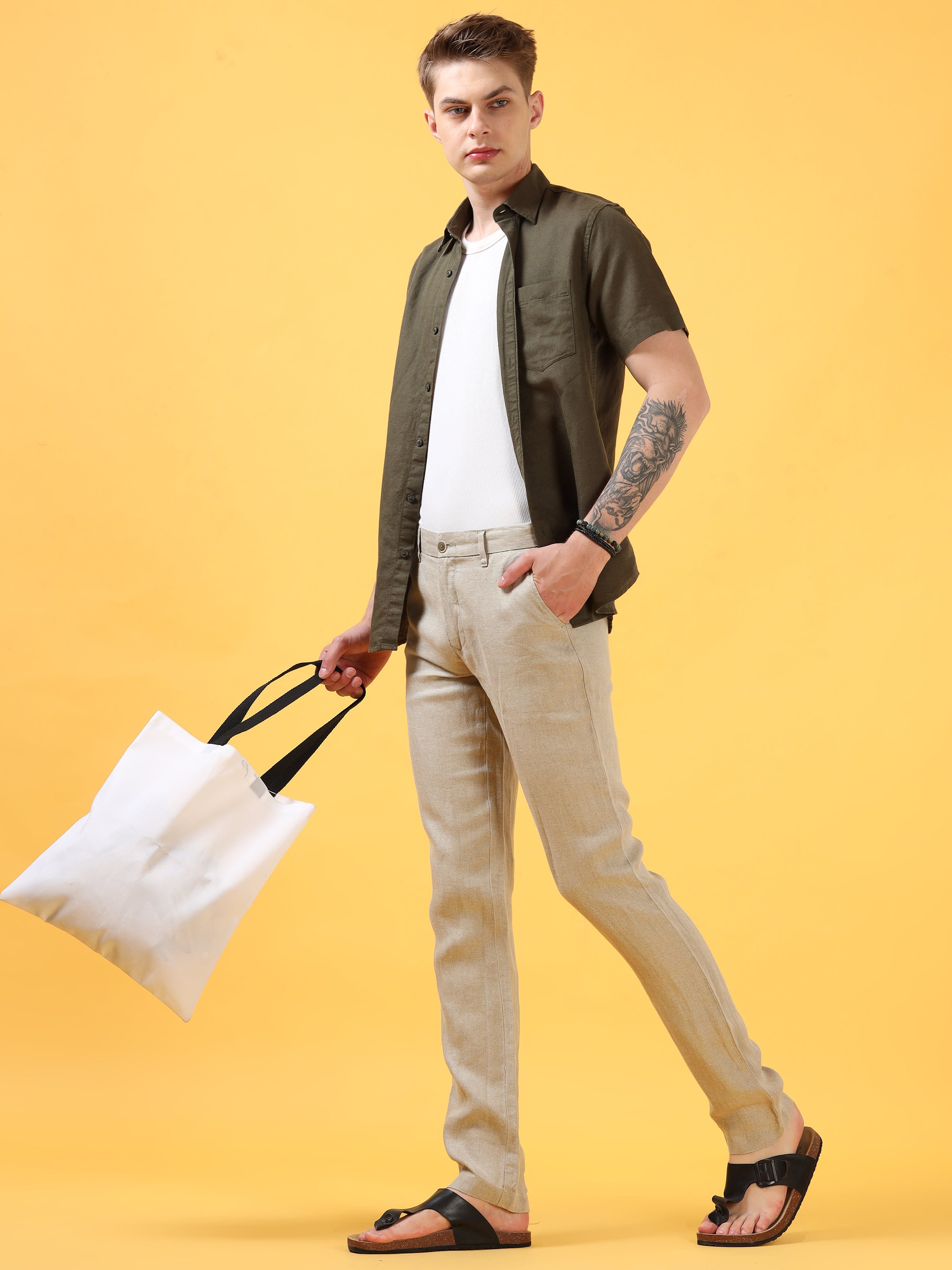 Light Brown Linen Pants