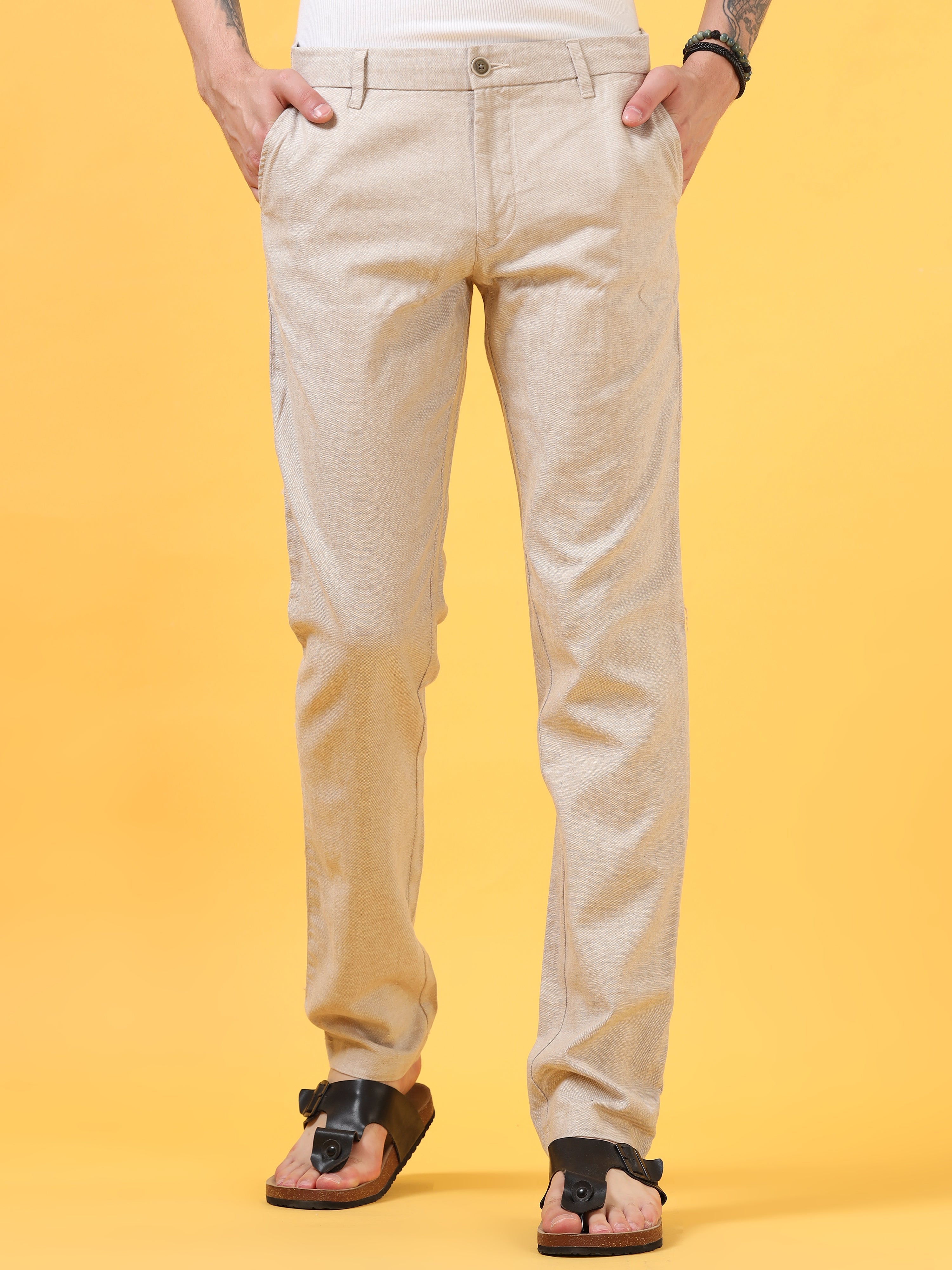 Classic Beige Linen Pant