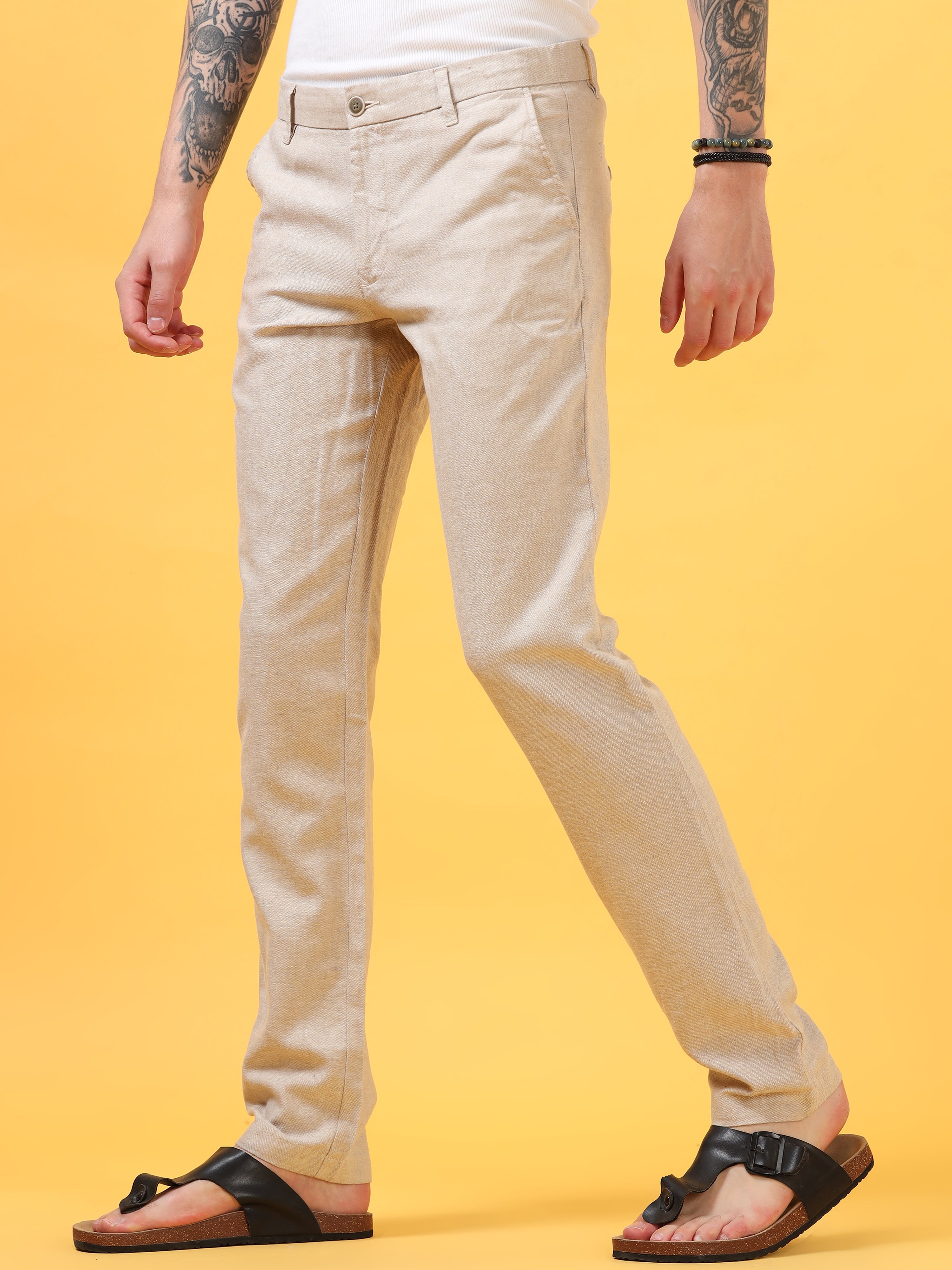 Classic Beige Linen Pant