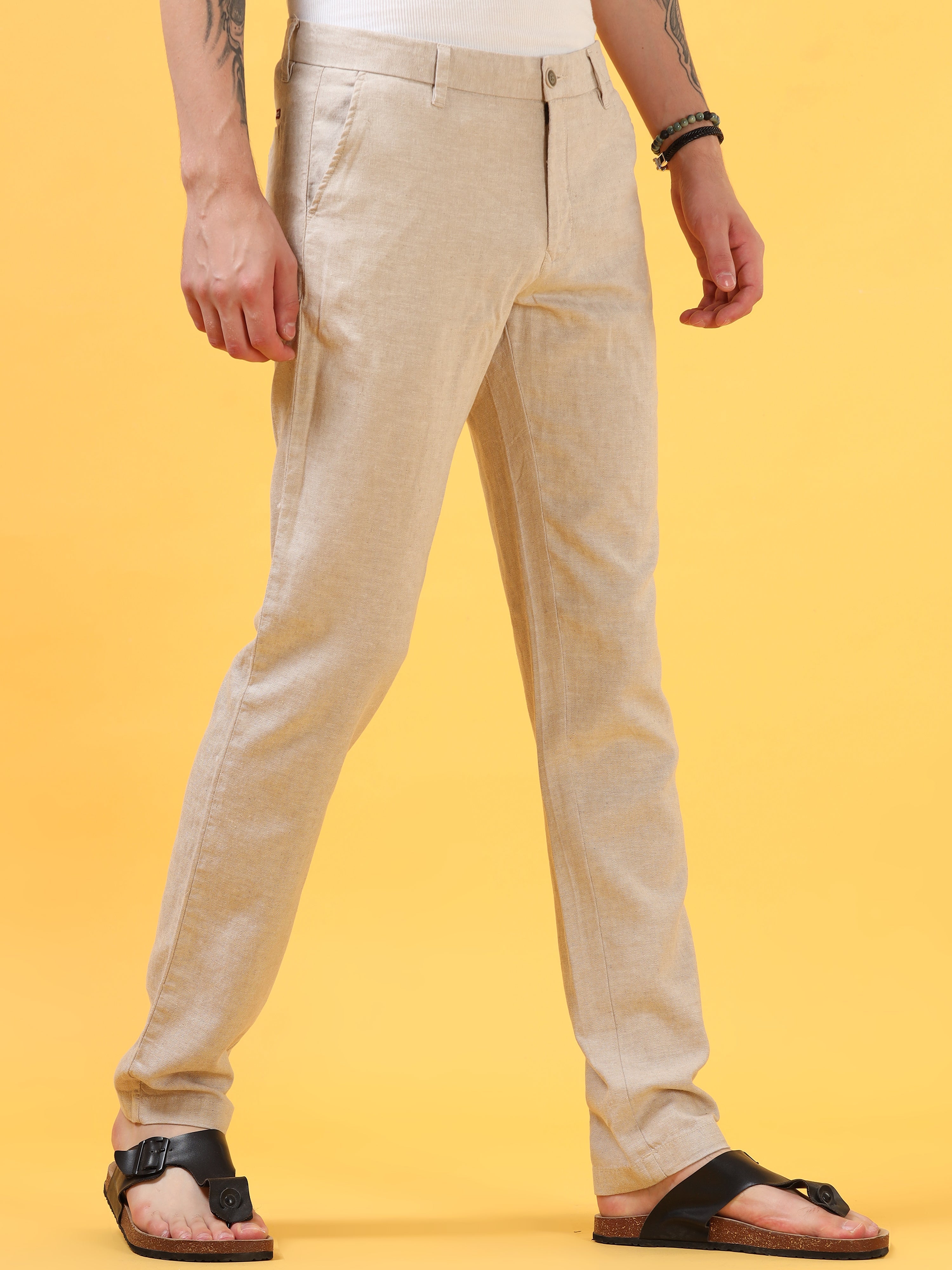 Classic Beige Linen Pant