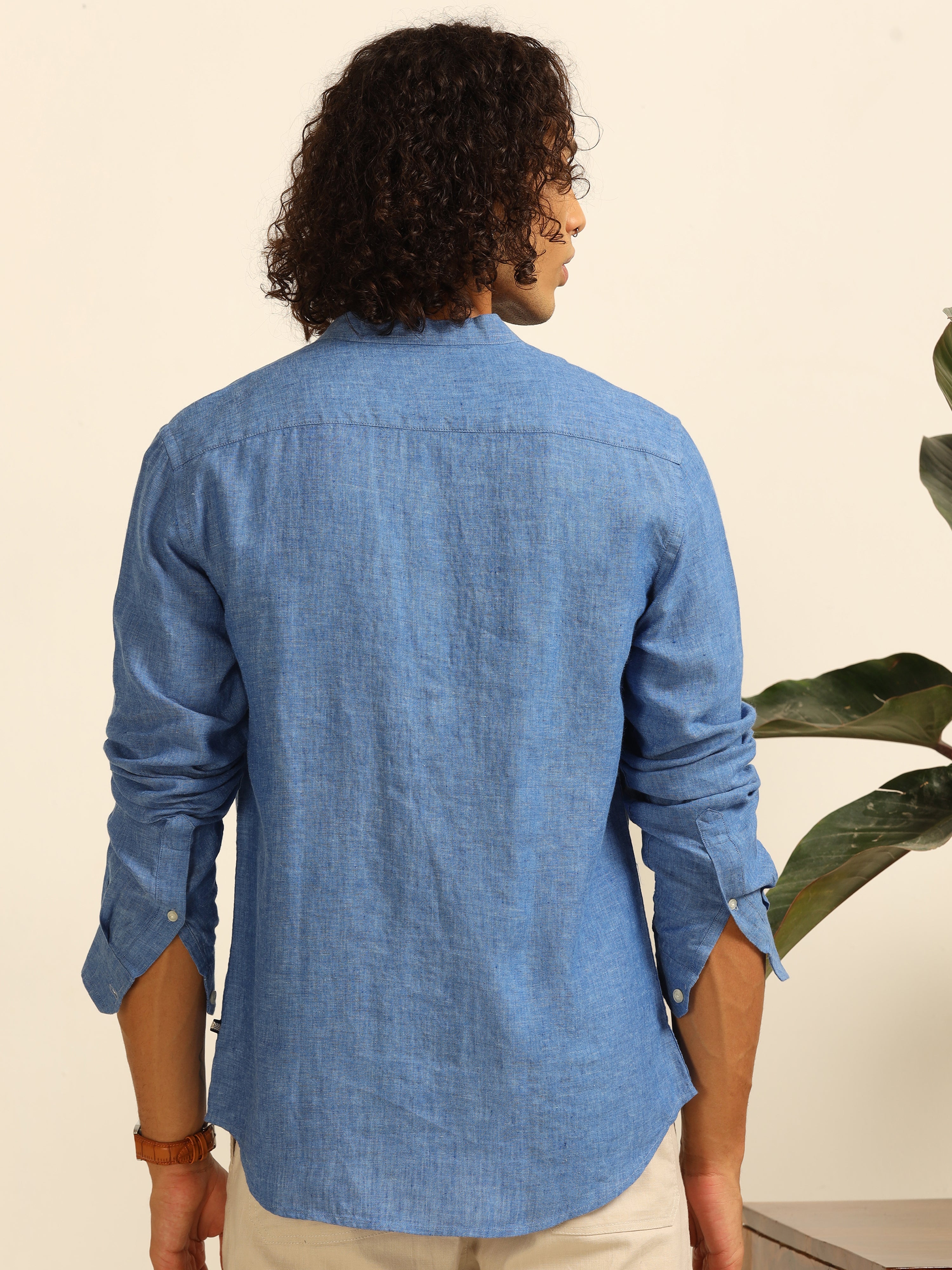 Ocean Depths 55% linen shirt