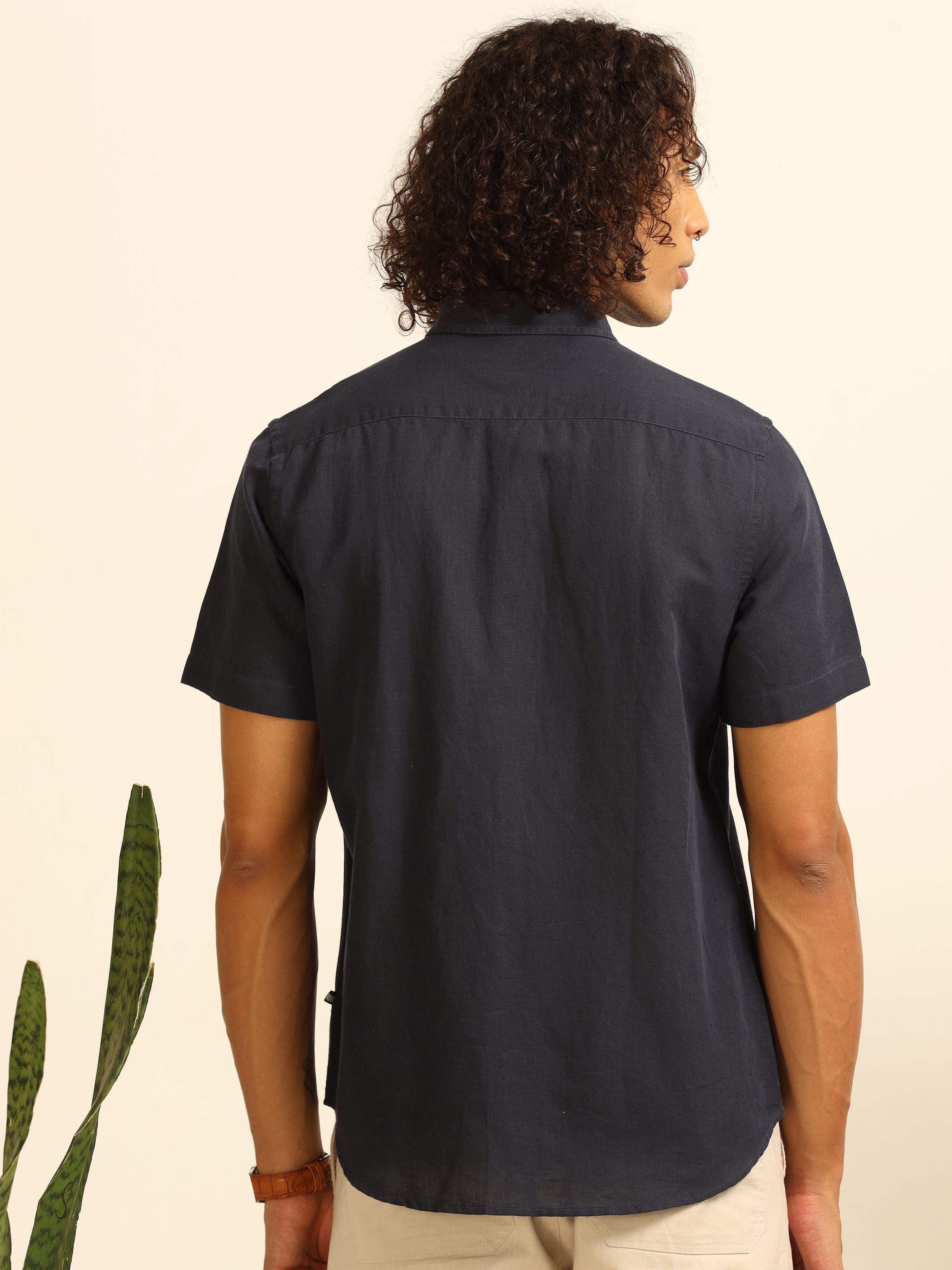 Marine Calm 55% linen shirt