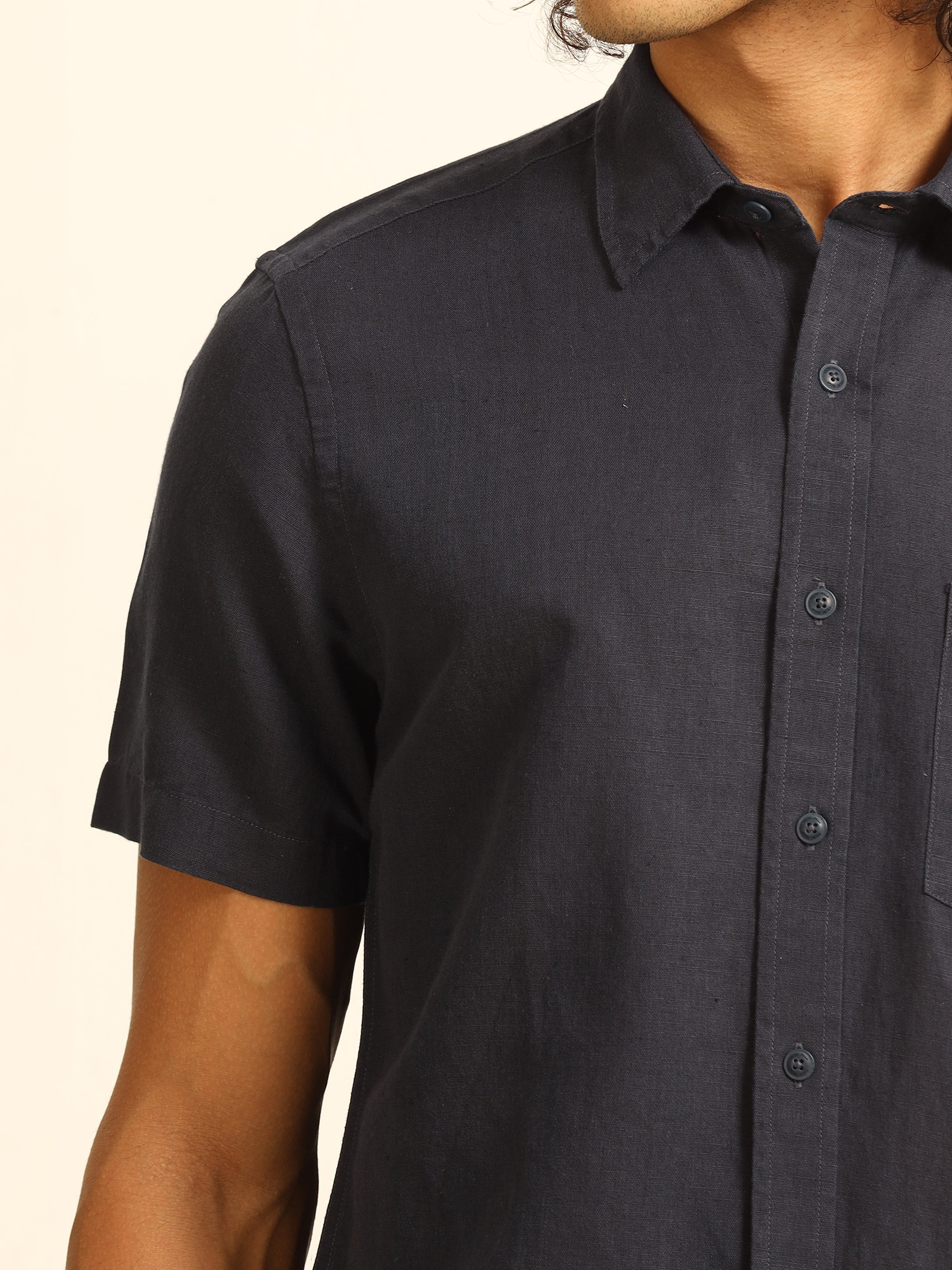 Marine Calm 55% linen shirt