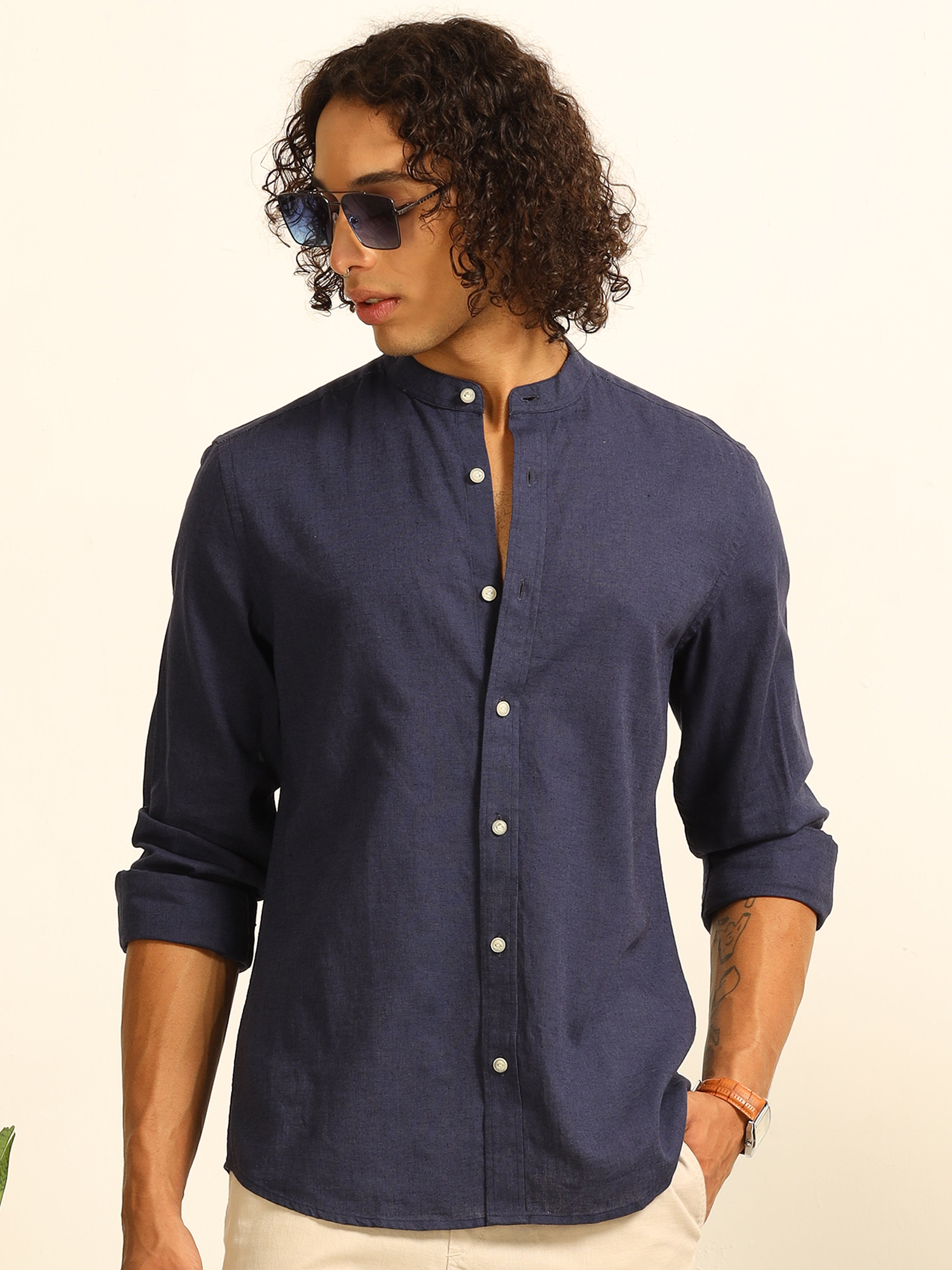 Cobalt Dream 55% linen shirt