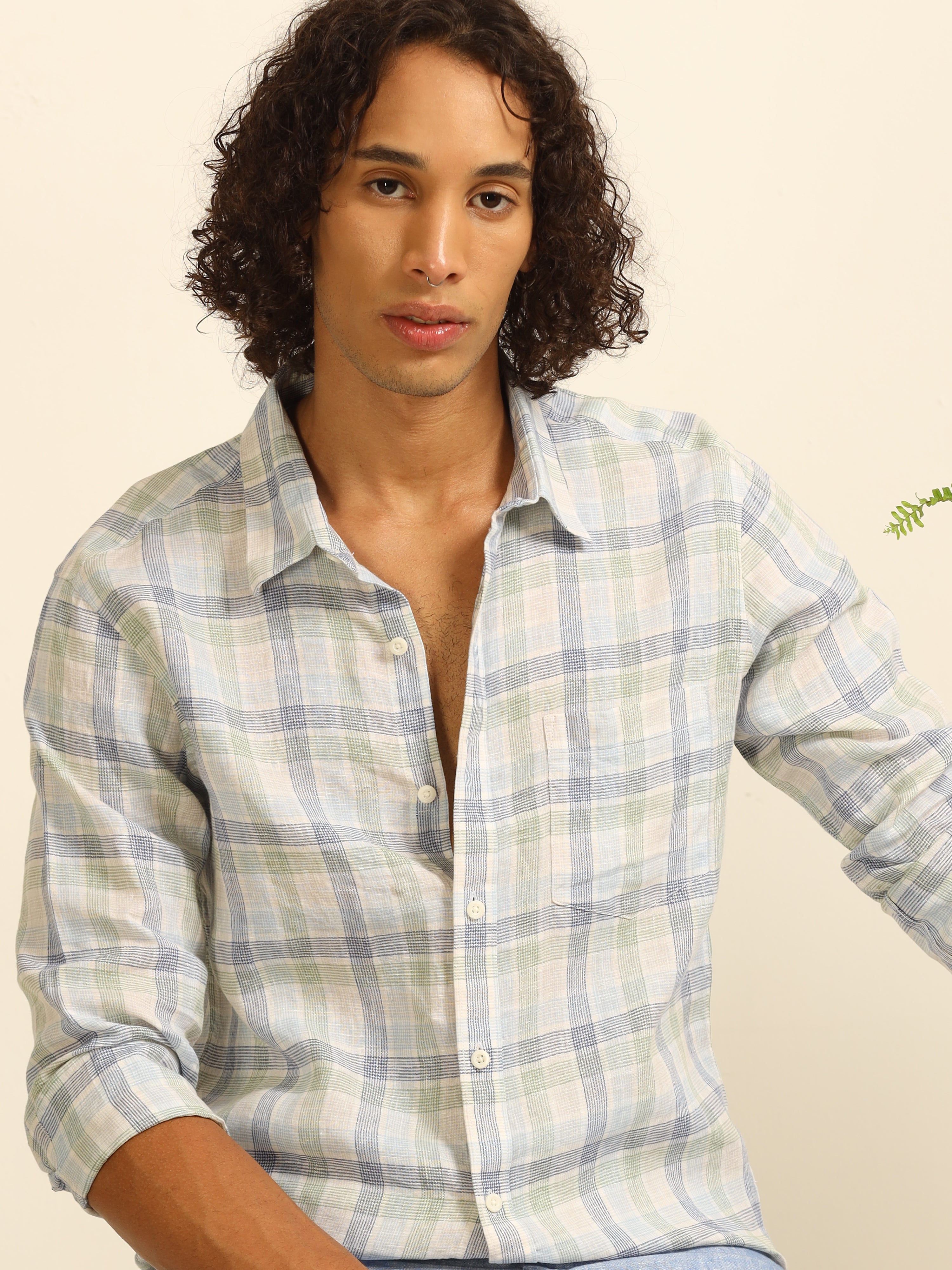 Cloud line 100% linen shirt