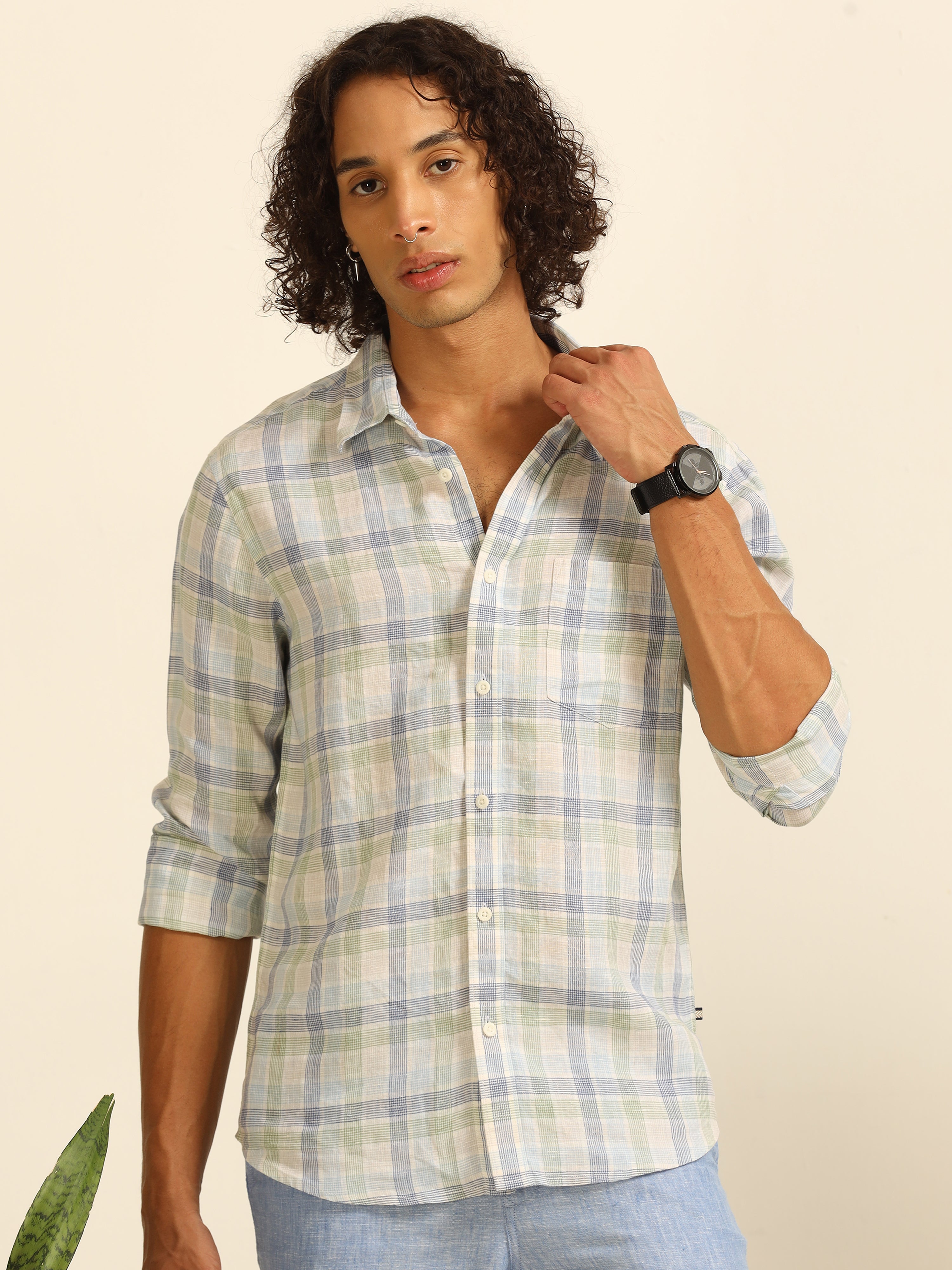 Cloud line 100% linen shirt