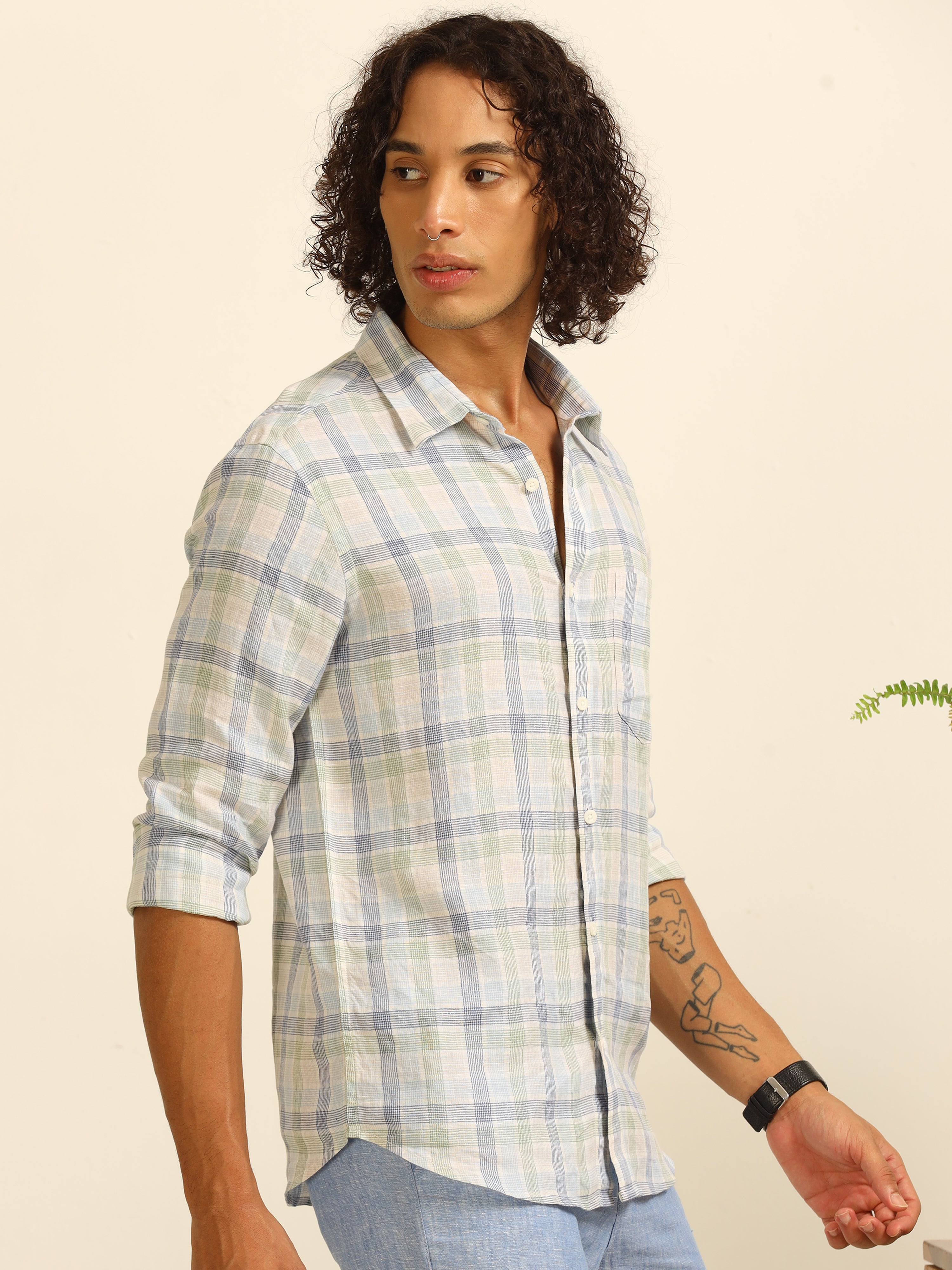 Cloud line 100% linen shirt