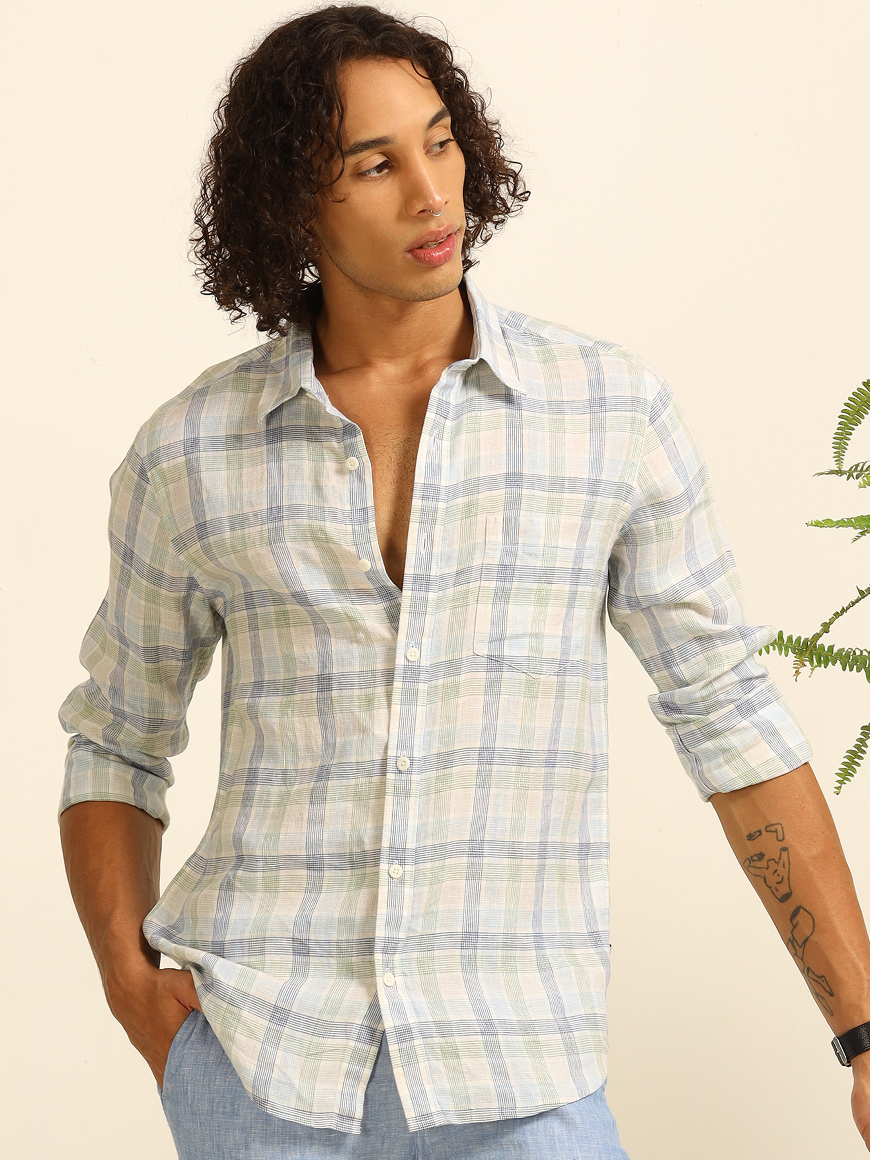 Cloud line 100% linen shirt