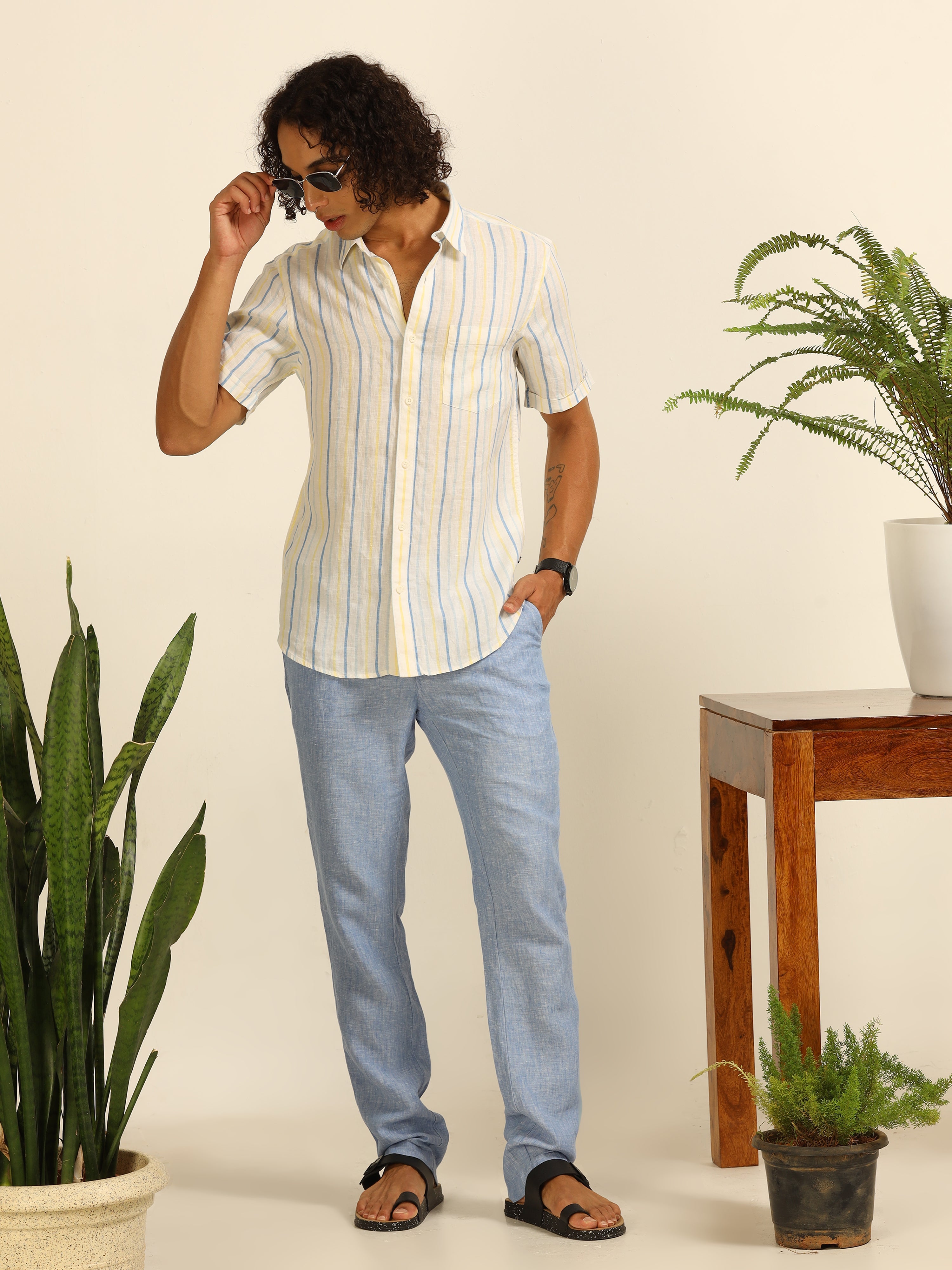 Chic Stripes 100% linen shirts