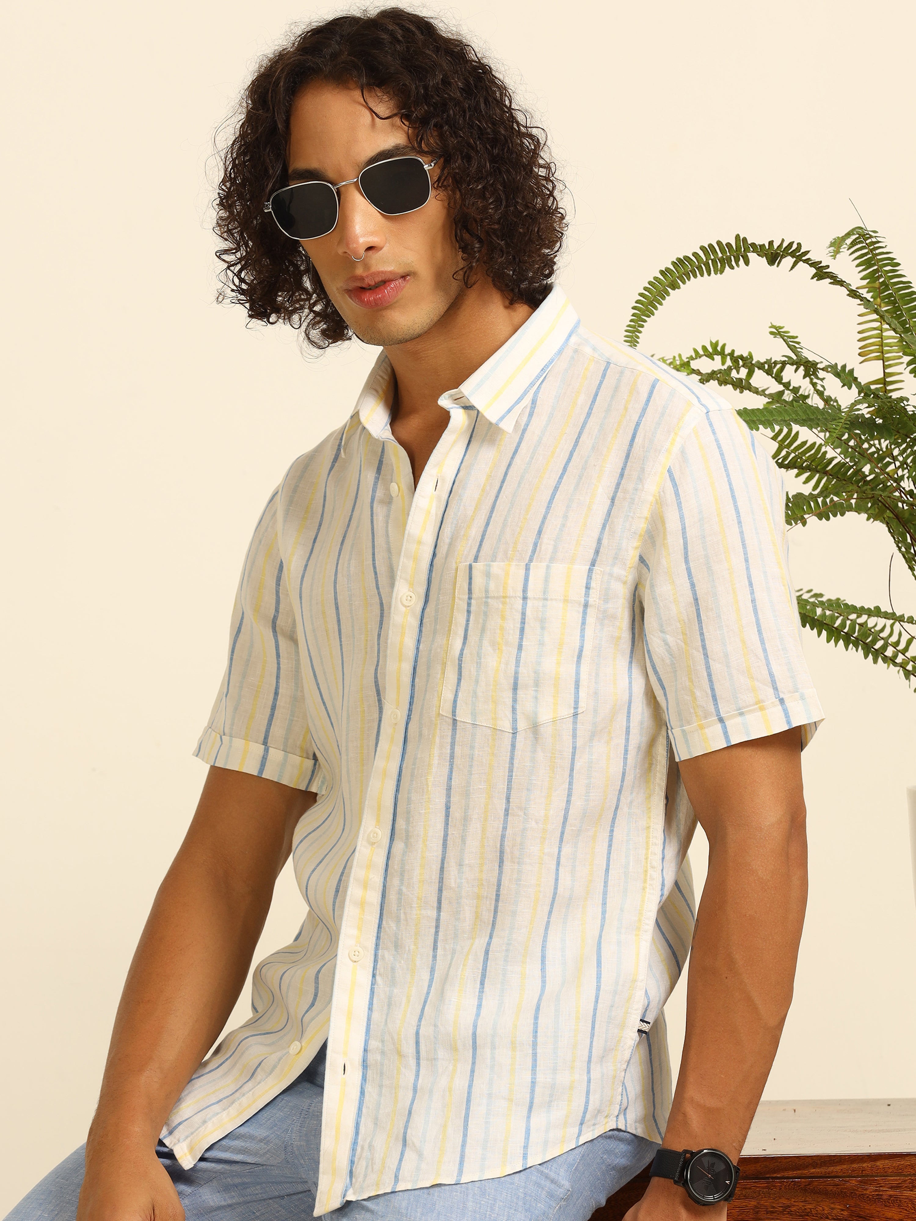 Chic Stripes 100% linen shirts