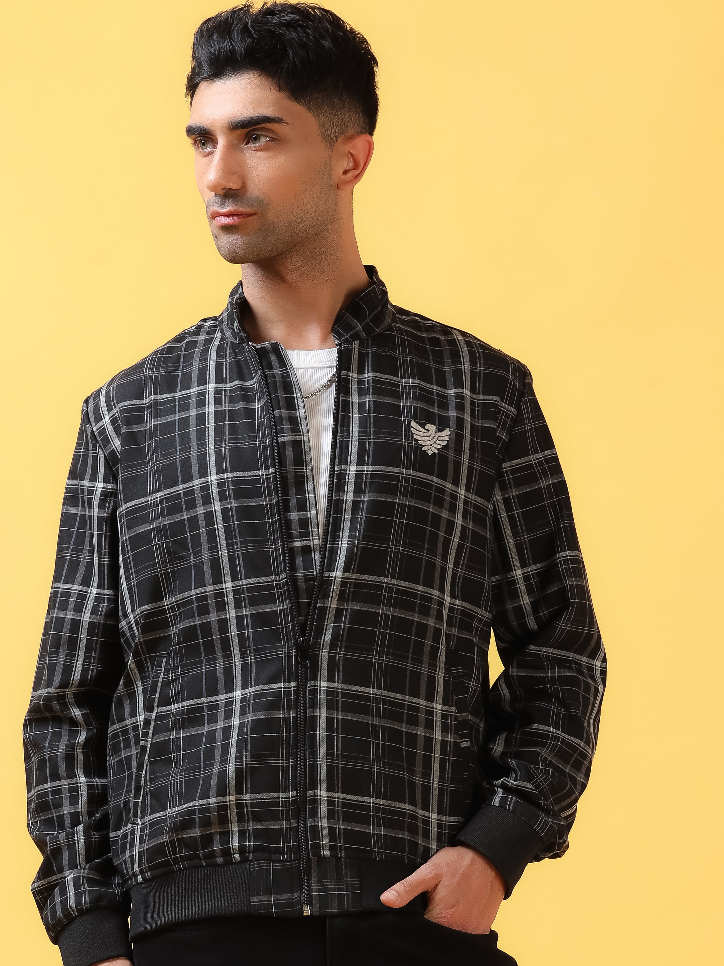 Striking Checks Bomber jacket