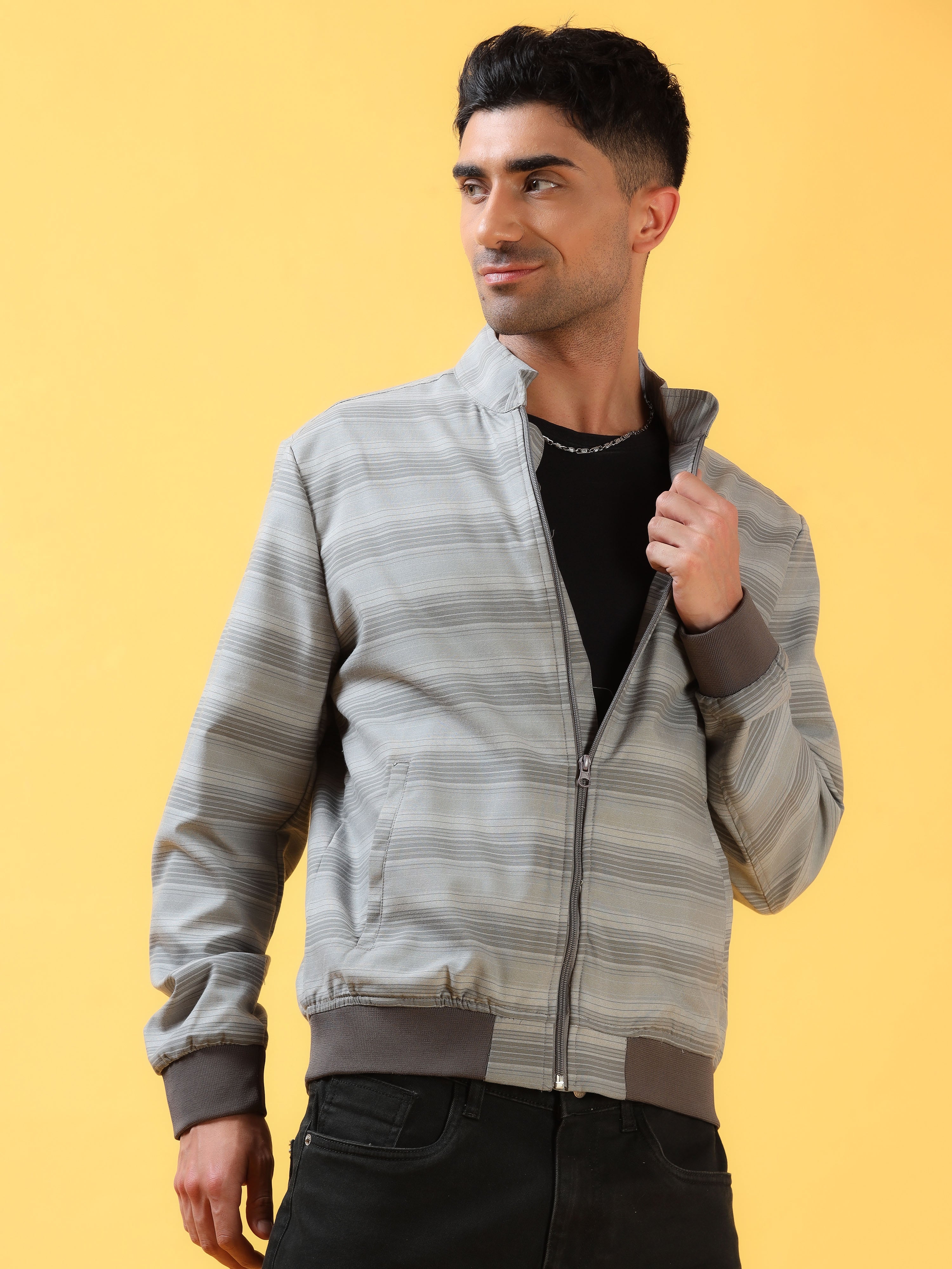 Grey Velocity Bomber Jacket