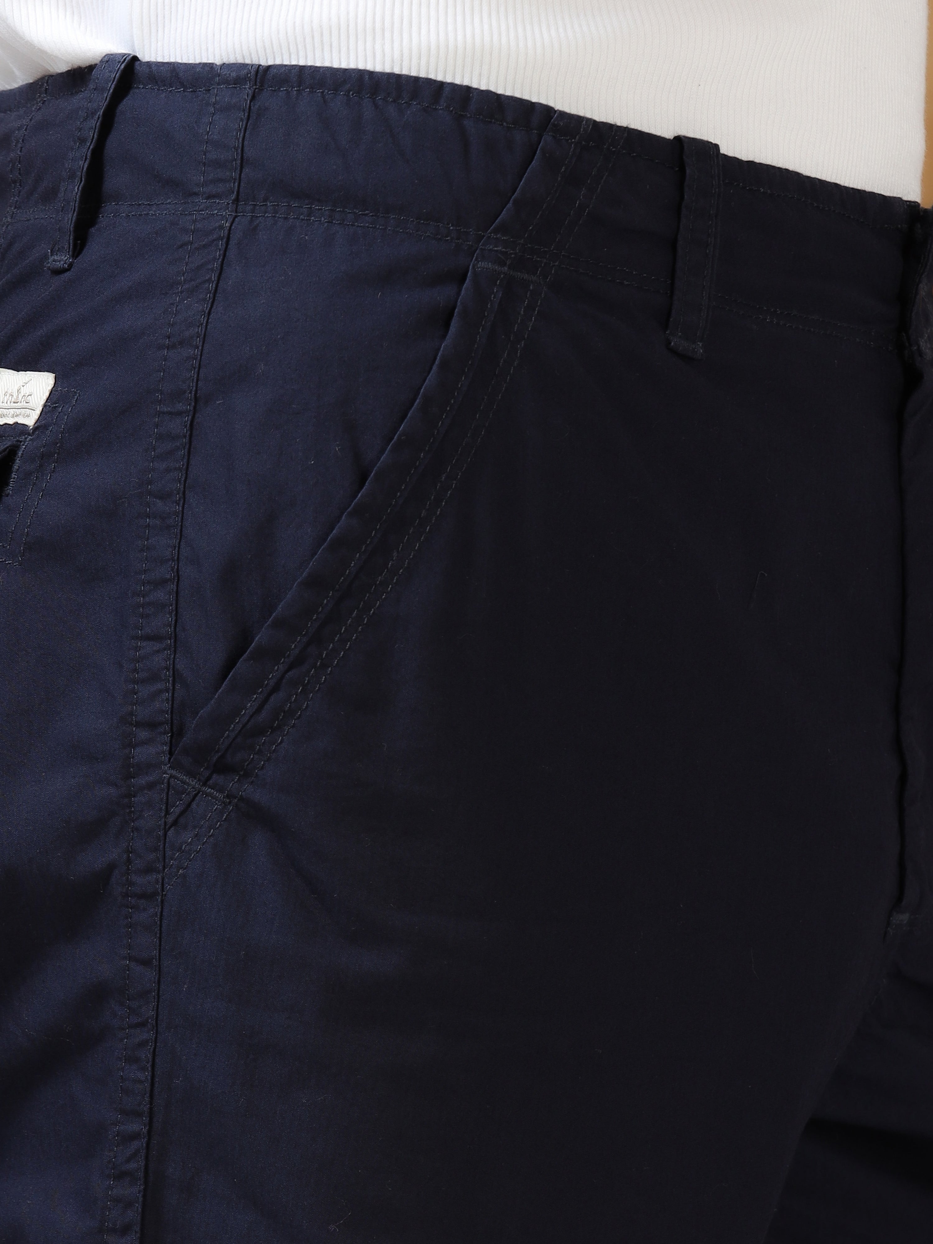 Navy Blue Cotton Shorts