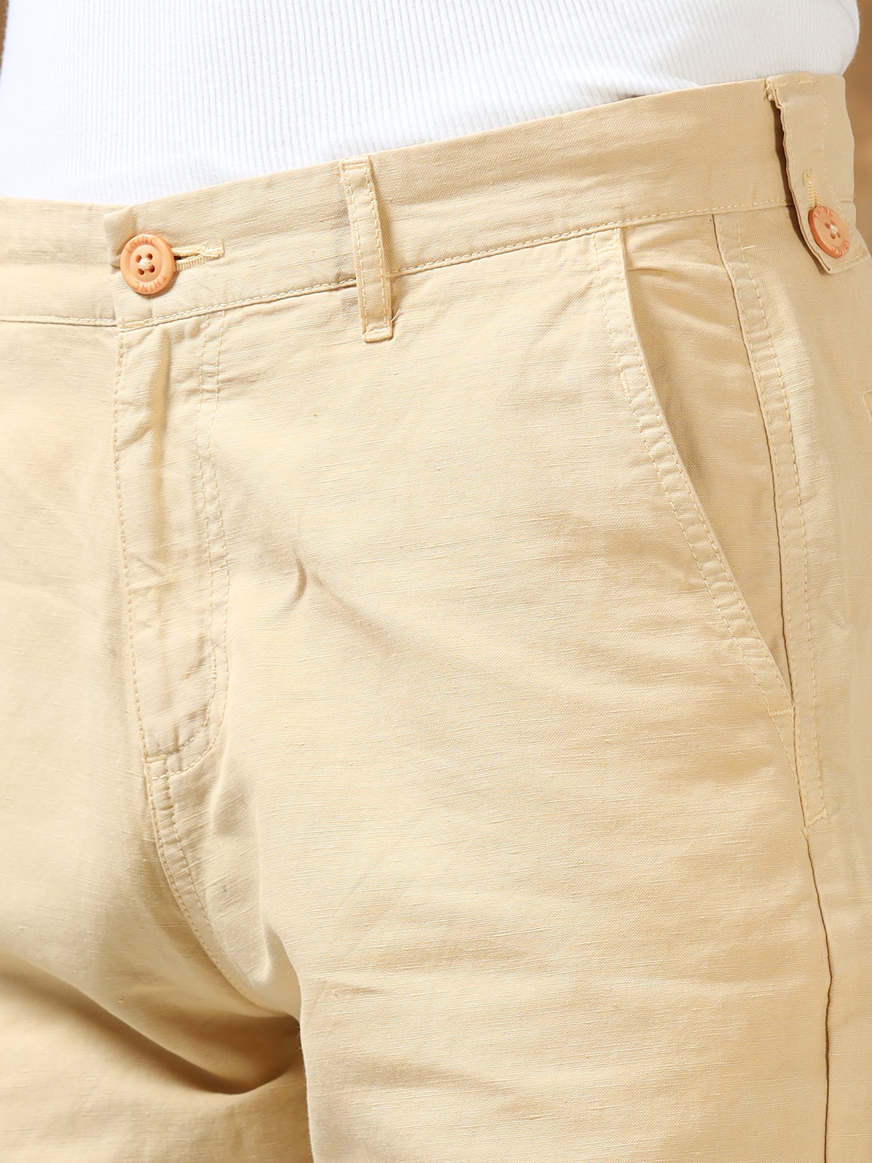 Glide Cream Cotton Shorts