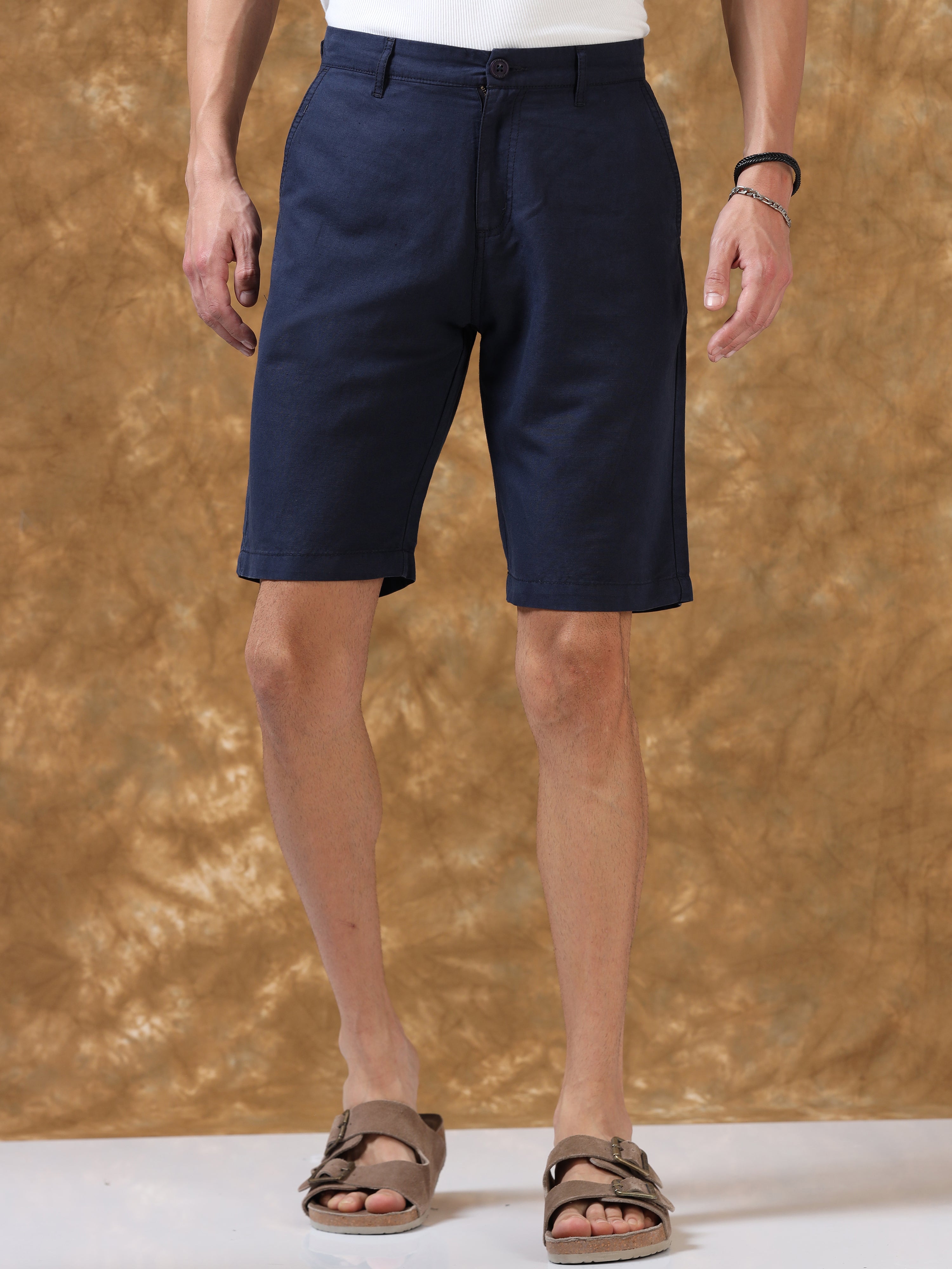 Softly Navy Cotton Shorts