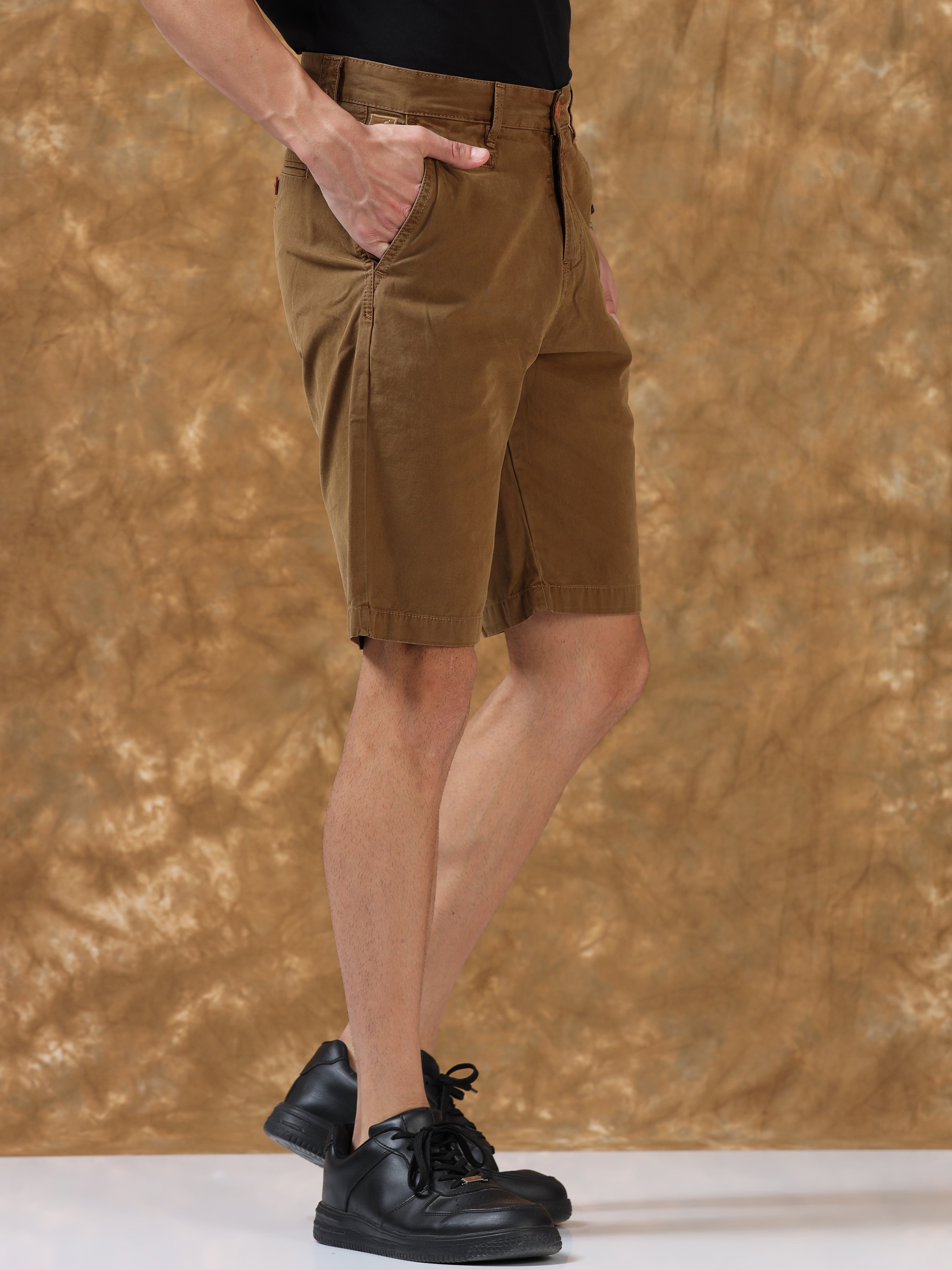 Cotton Cascade Khaki Shorts