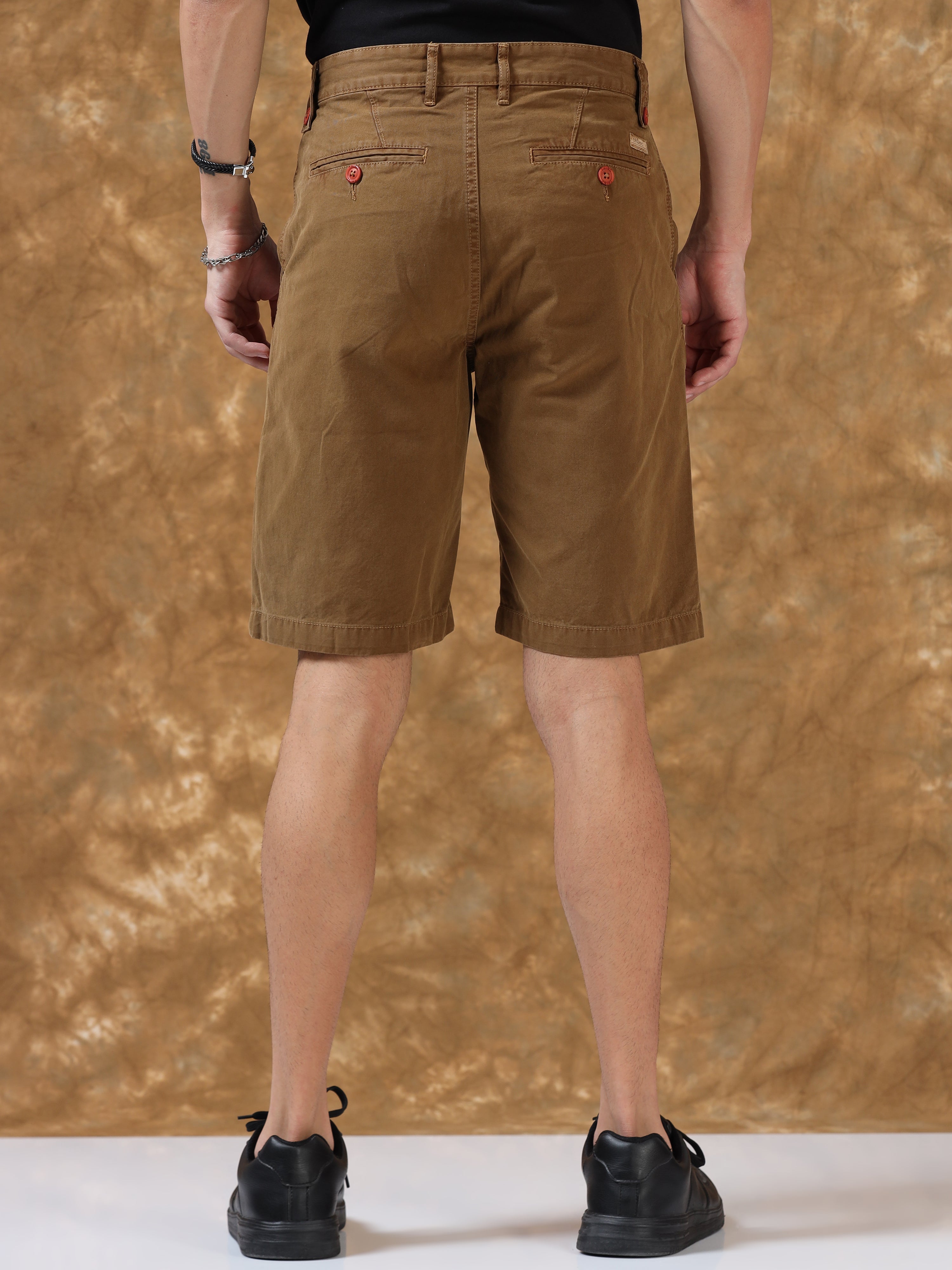 Cotton Cascade Khaki Shorts