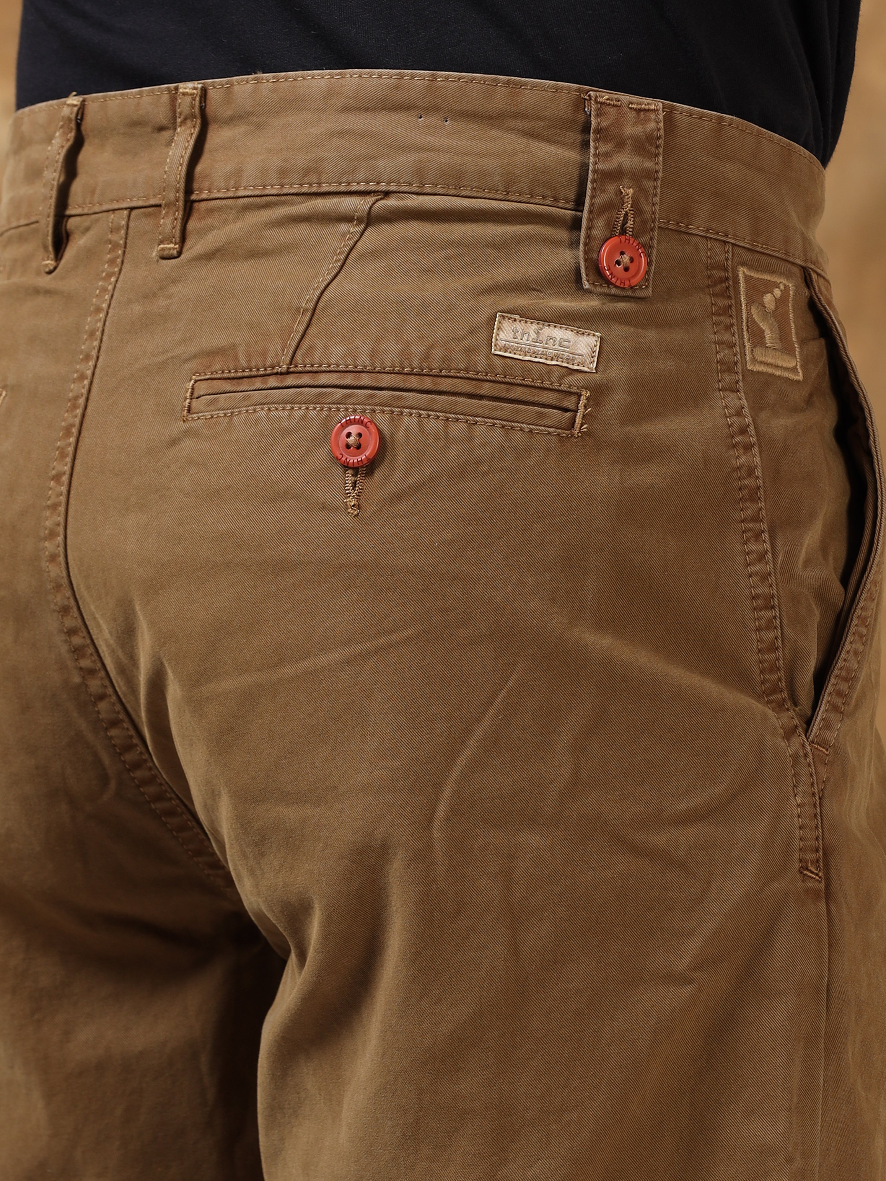 Cotton Cascade Khaki Shorts